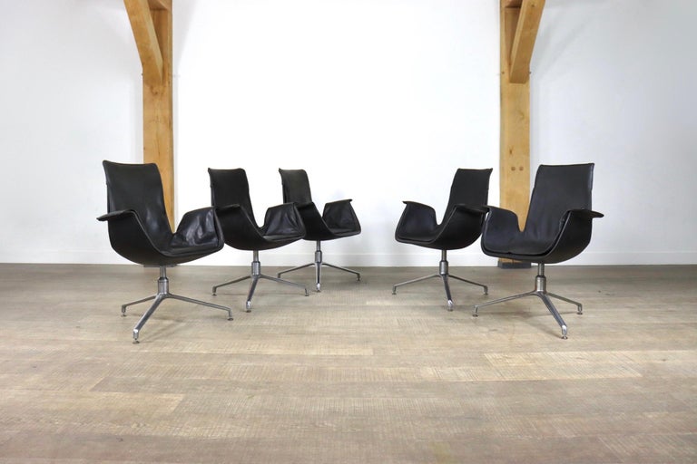 Steel Rare Early Set Preben Fabricius & Jorgen Kastholm Bird Chairs for Kill, 1964 For Sale