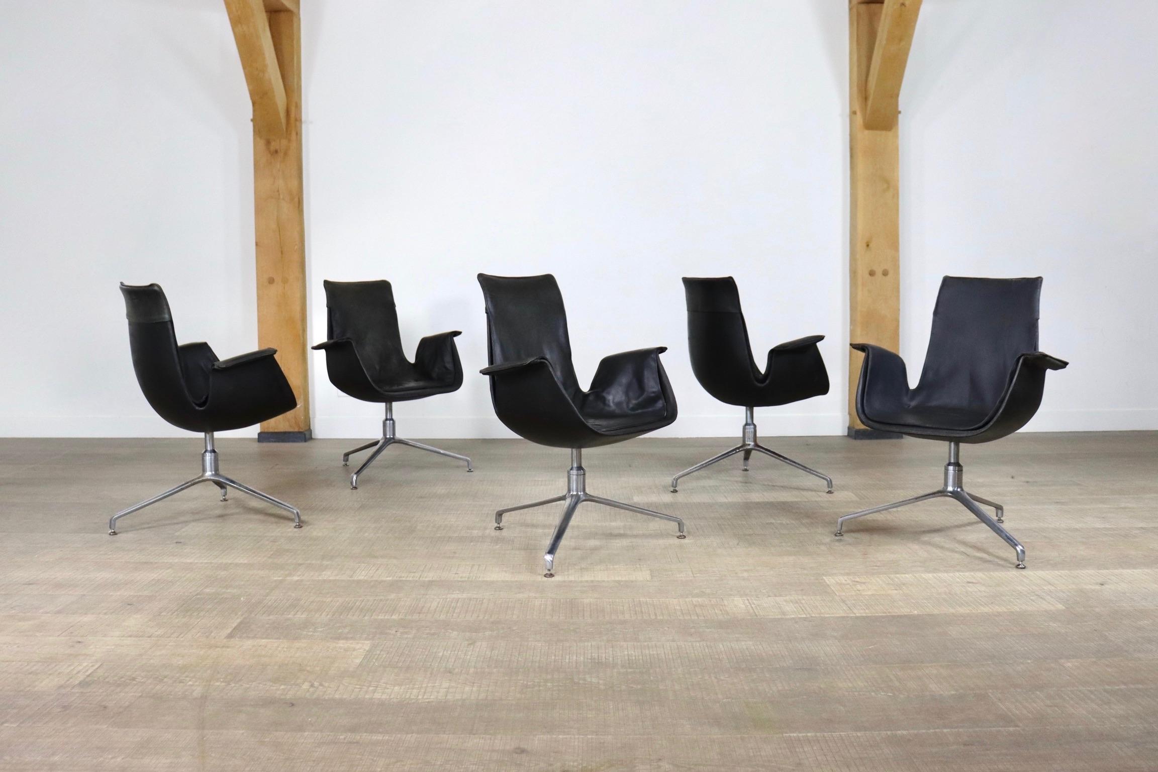 Rare Early Set Preben Fabricius & Jorgen Kastholm Bird Chairs for Kill, 1964 1
