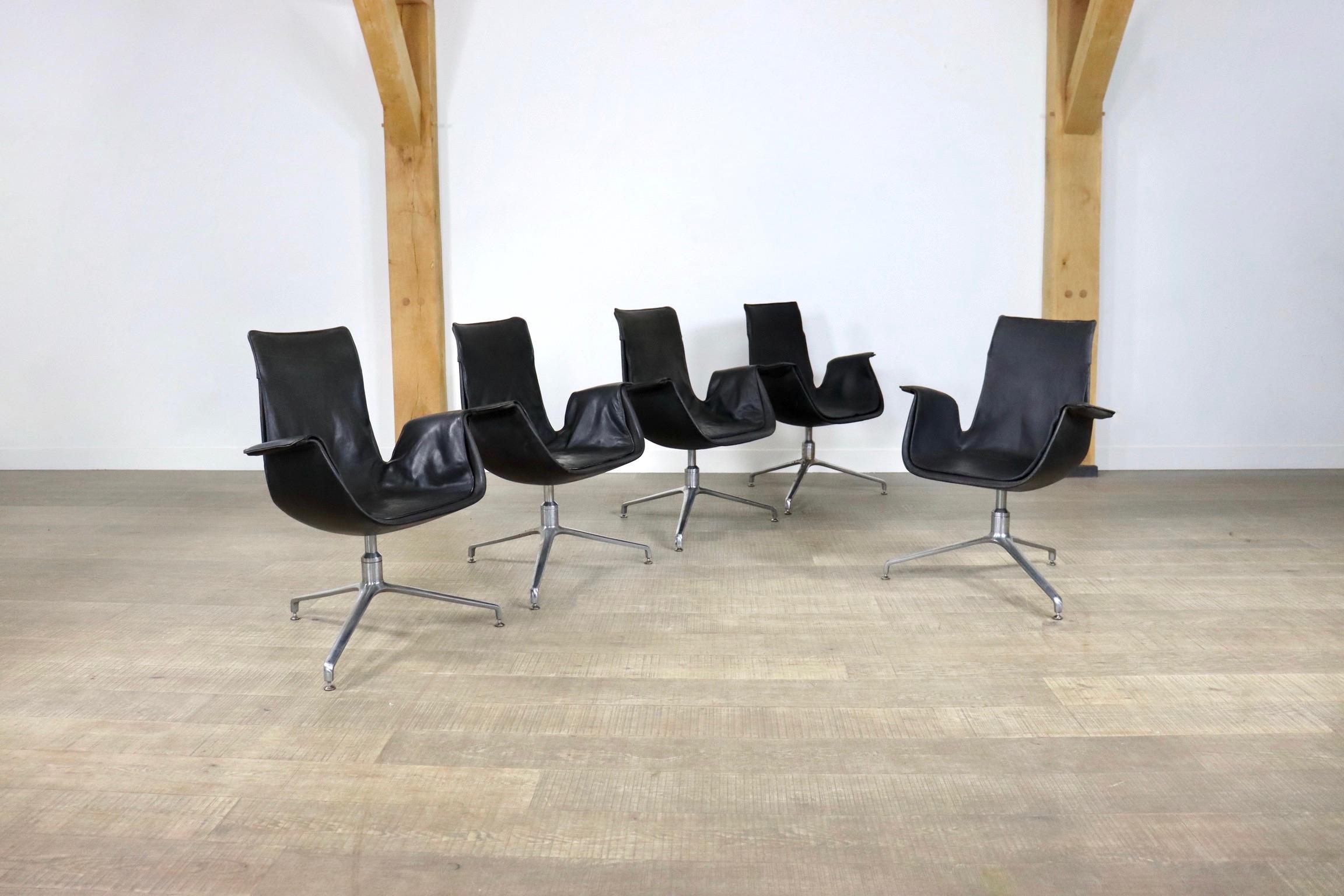 Rare Early Set Preben Fabricius & Jorgen Kastholm Bird Chairs for Kill, 1964 2