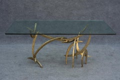 Seltener früher Silas Seandel 'Ortega' Esstisch aus geschliffener, geflochtener und geschweißter Bronze 1973