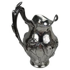 Rare Early Tiffany, Young & Ellis Coin Silver Waterlily Water Pitcher