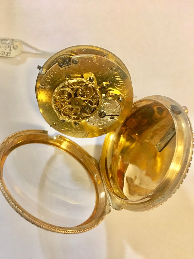 Montre De Poche Ancienne Mourier Genève 18ème Siècle - Mécanique, étui émaillé, Occasion Très Bon état