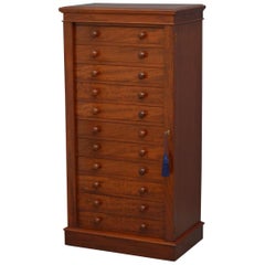 Rare Early Victorian Figured Mahogany Collectors Cabinet