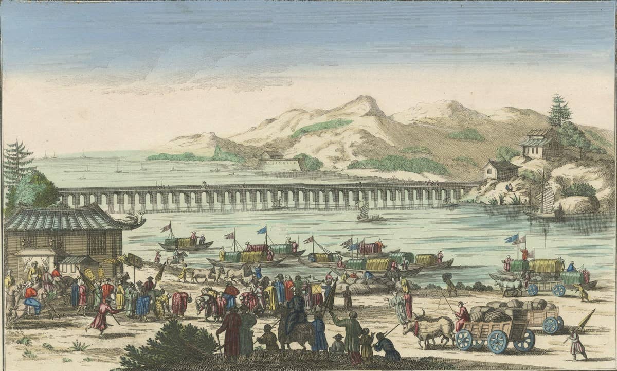 Rare Early View of the Harbour of Peking or Beijing, Capital of China