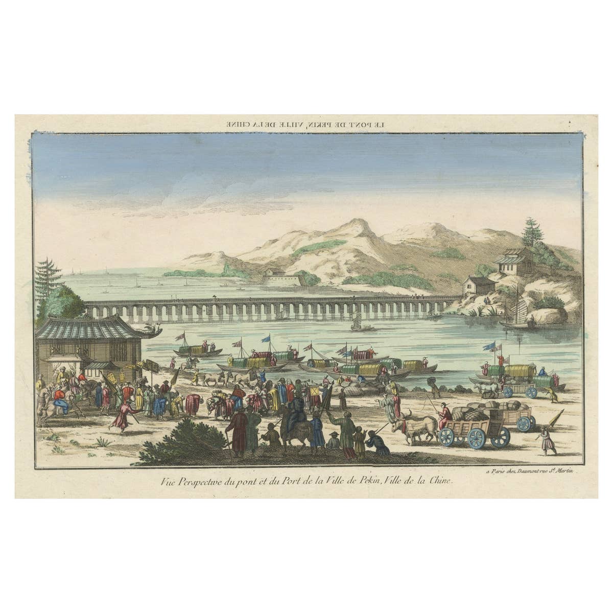 Rare Early View of the Harbour of Peking or Beijing, Capital of China