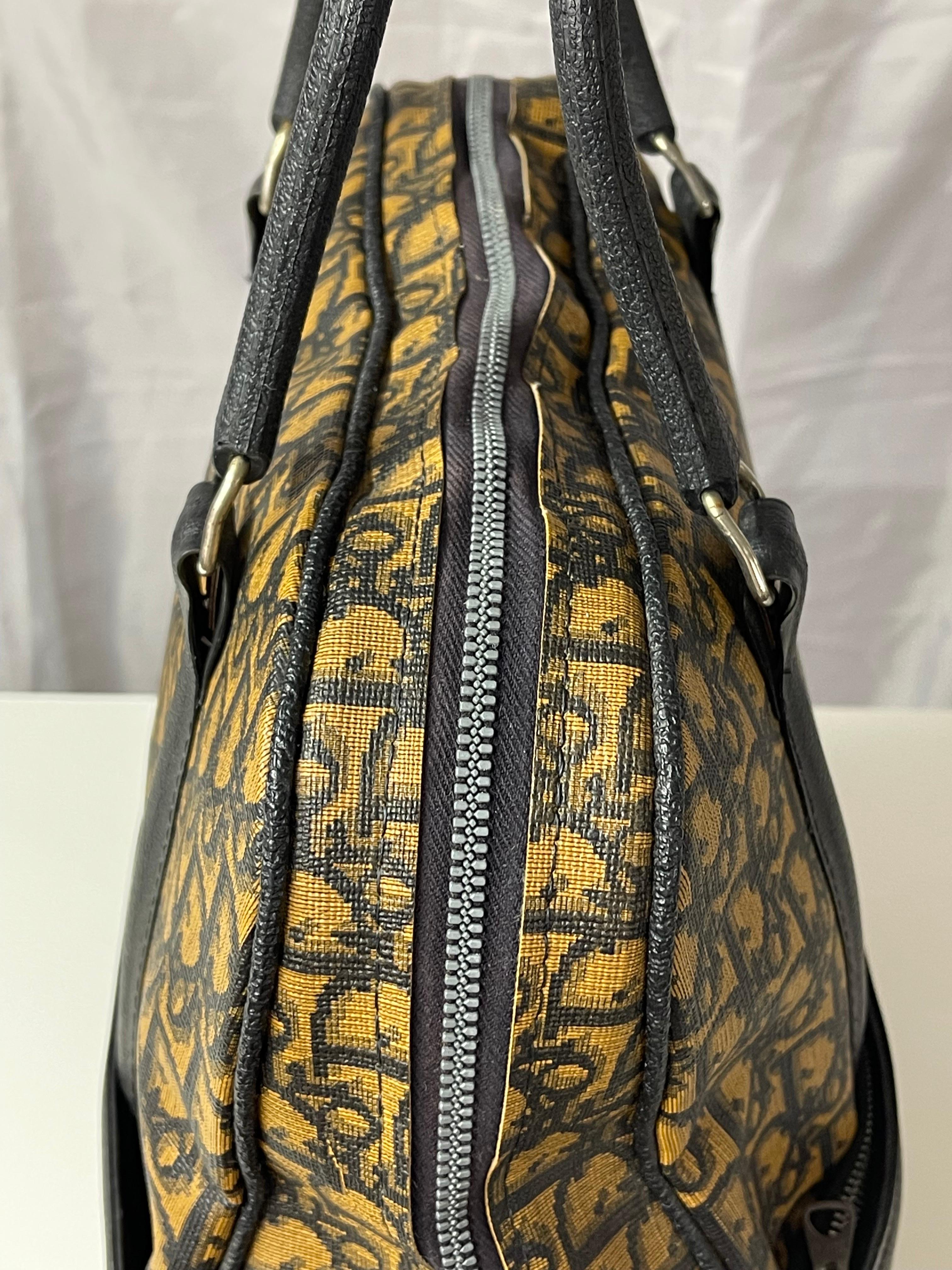 Rare Early Vintage Christian Dior Monogrammed Bowling Bag For Sale 7