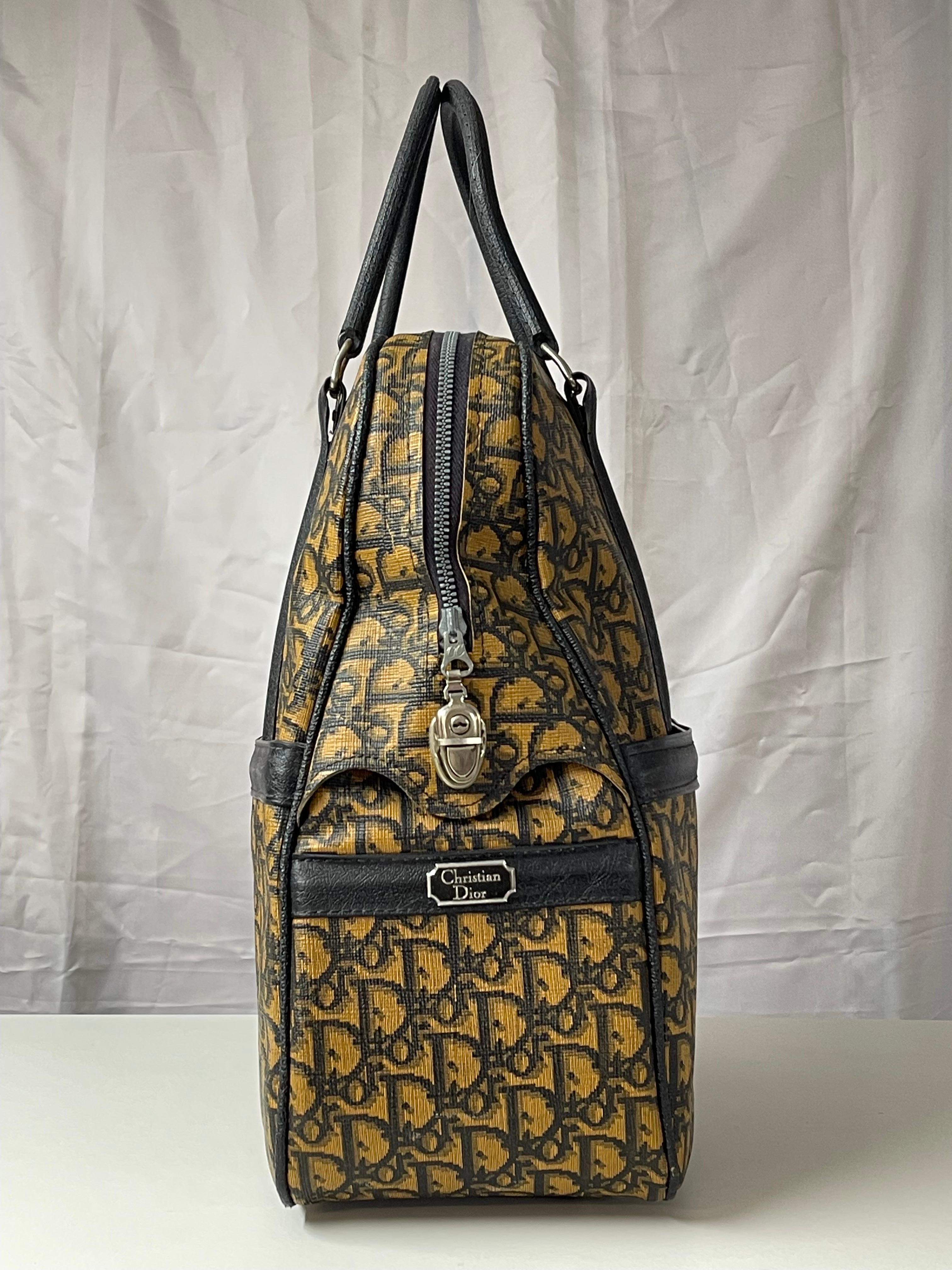 Mid-20th Century Rare Early Vintage Christian Dior Monogrammed Bowling Bag For Sale
