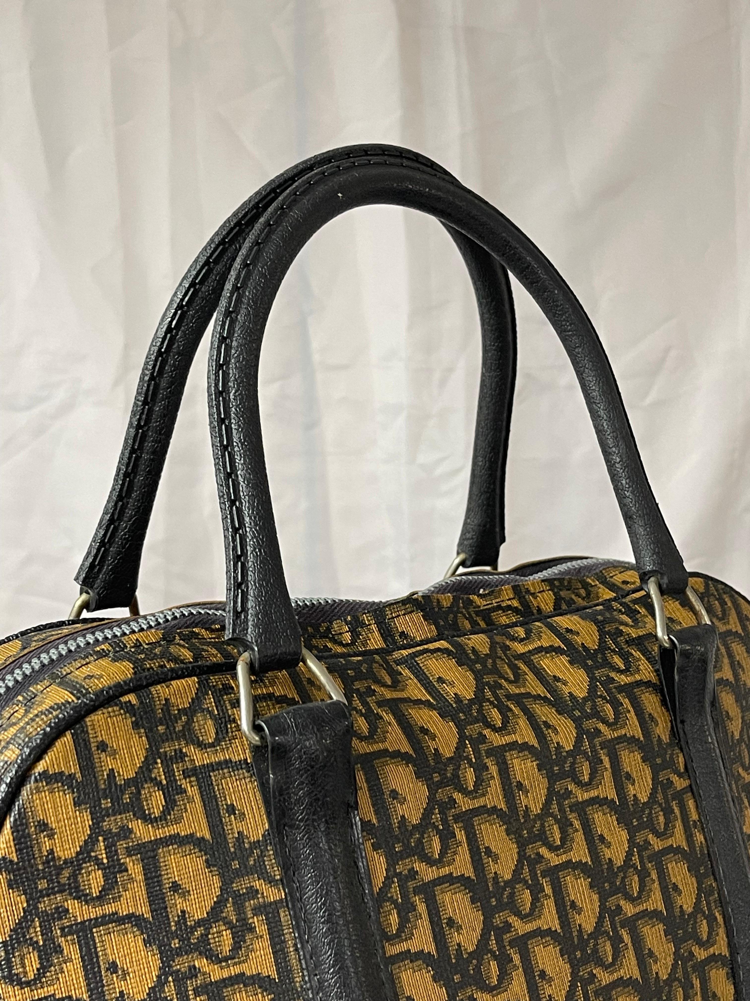 Rare Early Vintage Christian Dior Monogrammed Bowling Bag For Sale 2