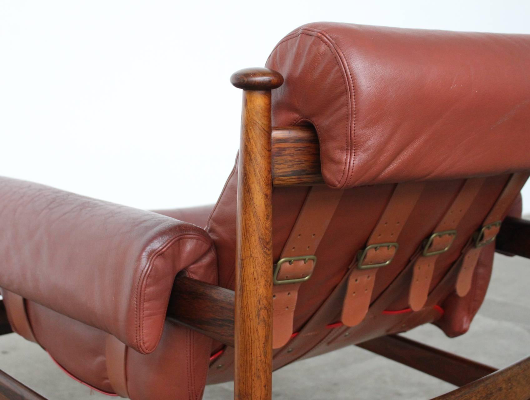 Leather Rare Easy Chair Model Amiral Designed by Eric Merthen for Ire Mobler, Sweden