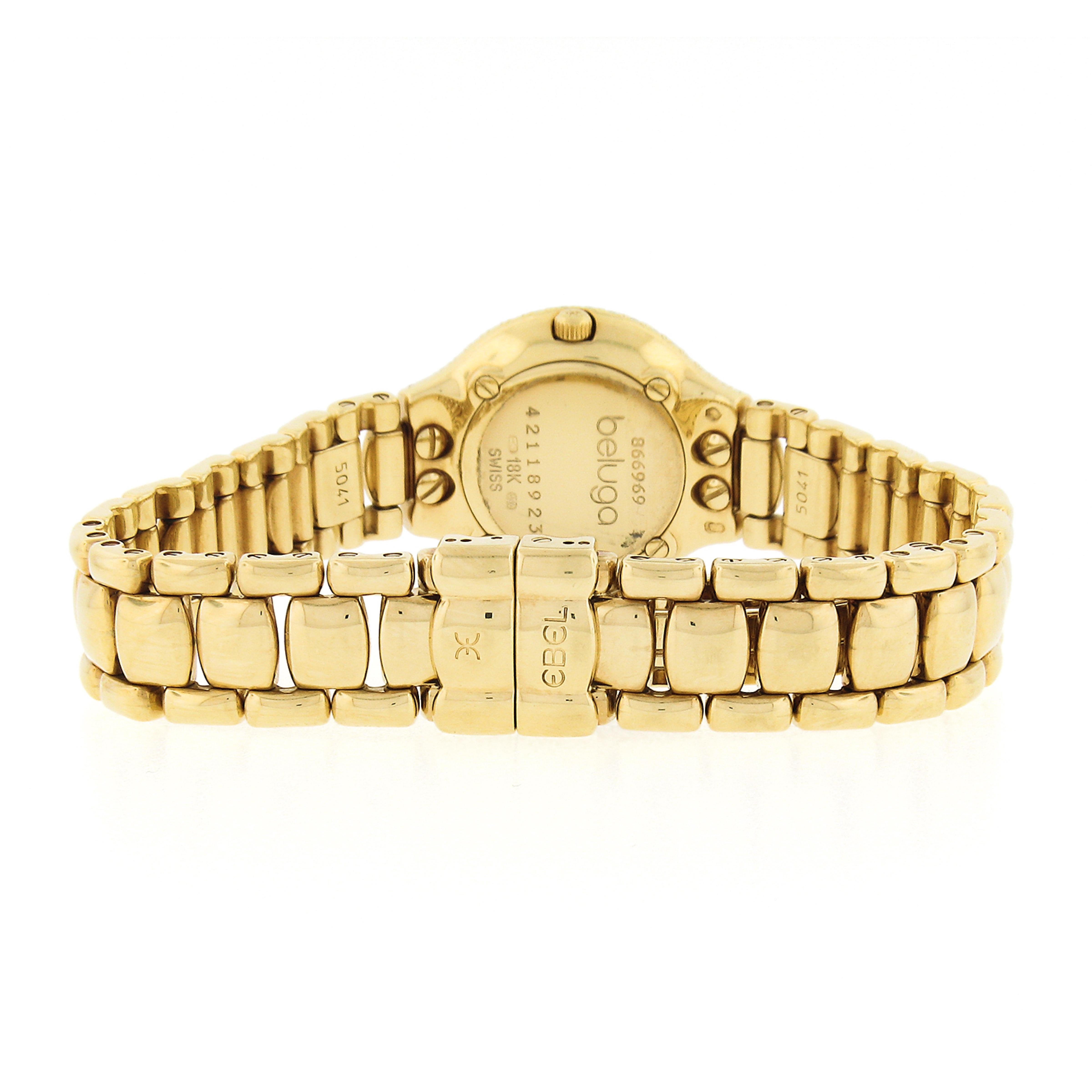 Taille carrée Ebel Beluga Bracelet montre à cadran en or jaune 18 carats avec diamants et saphirs, 24 mm en vente