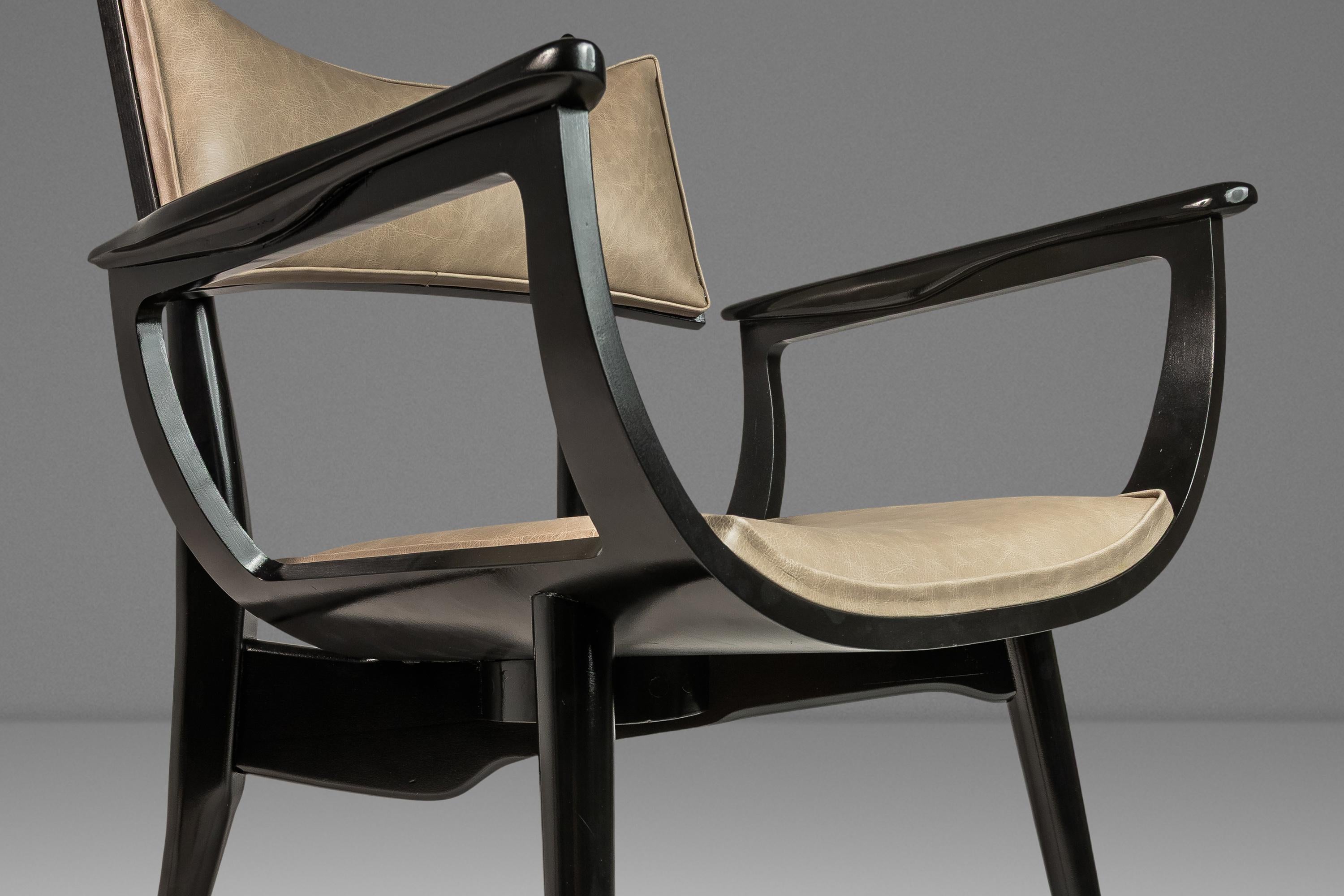 Rare Ebonized Armchair in Maple by Harold Schwartz for Romweber, USA, 1960s For Sale 4