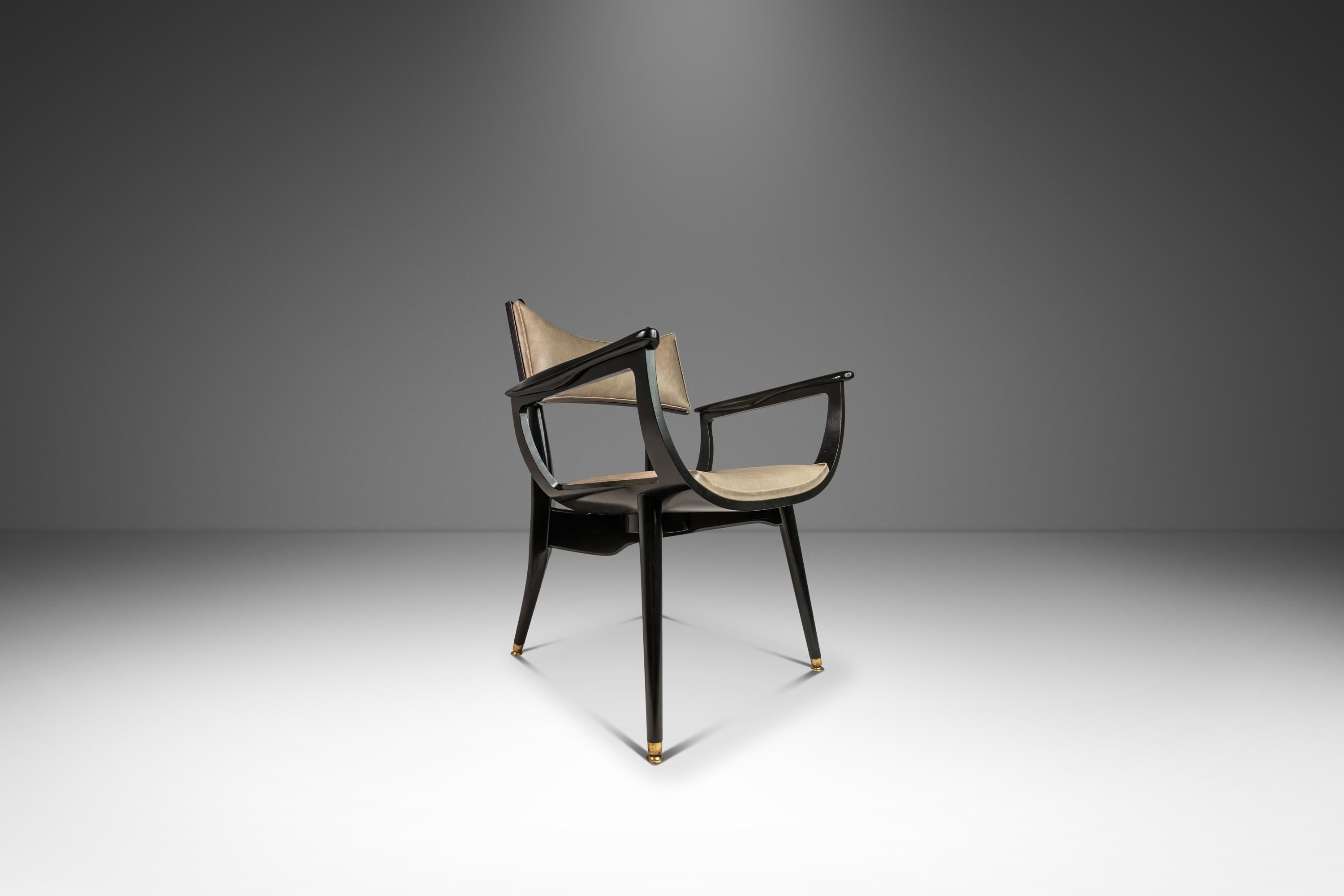 Mid-Century Modern Rare Ebonized Armchair in Maple by Harold Schwartz for Romweber, USA, 1960s For Sale