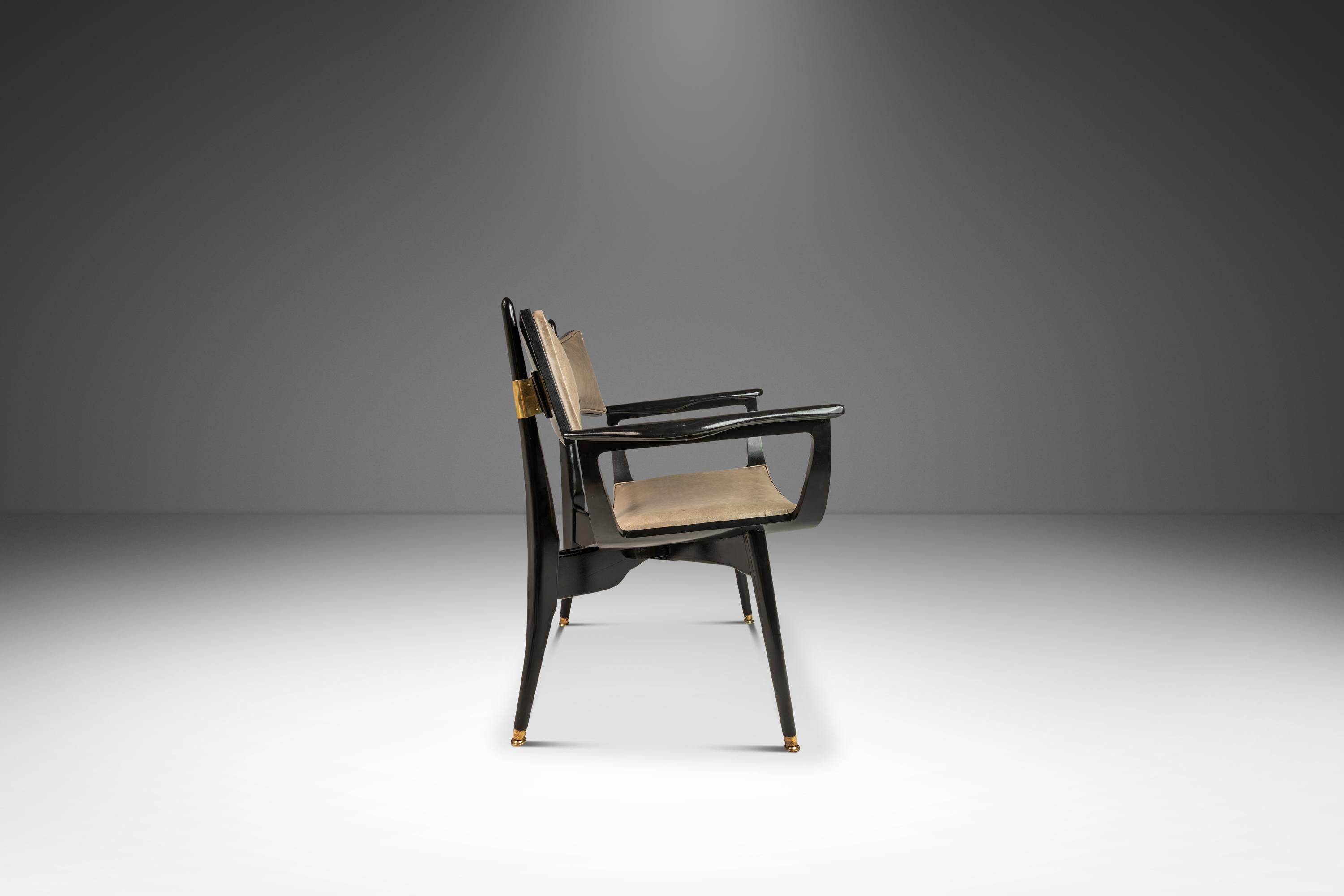 American Rare Ebonized Armchair in Maple by Harold Schwartz for Romweber, USA, 1960s For Sale