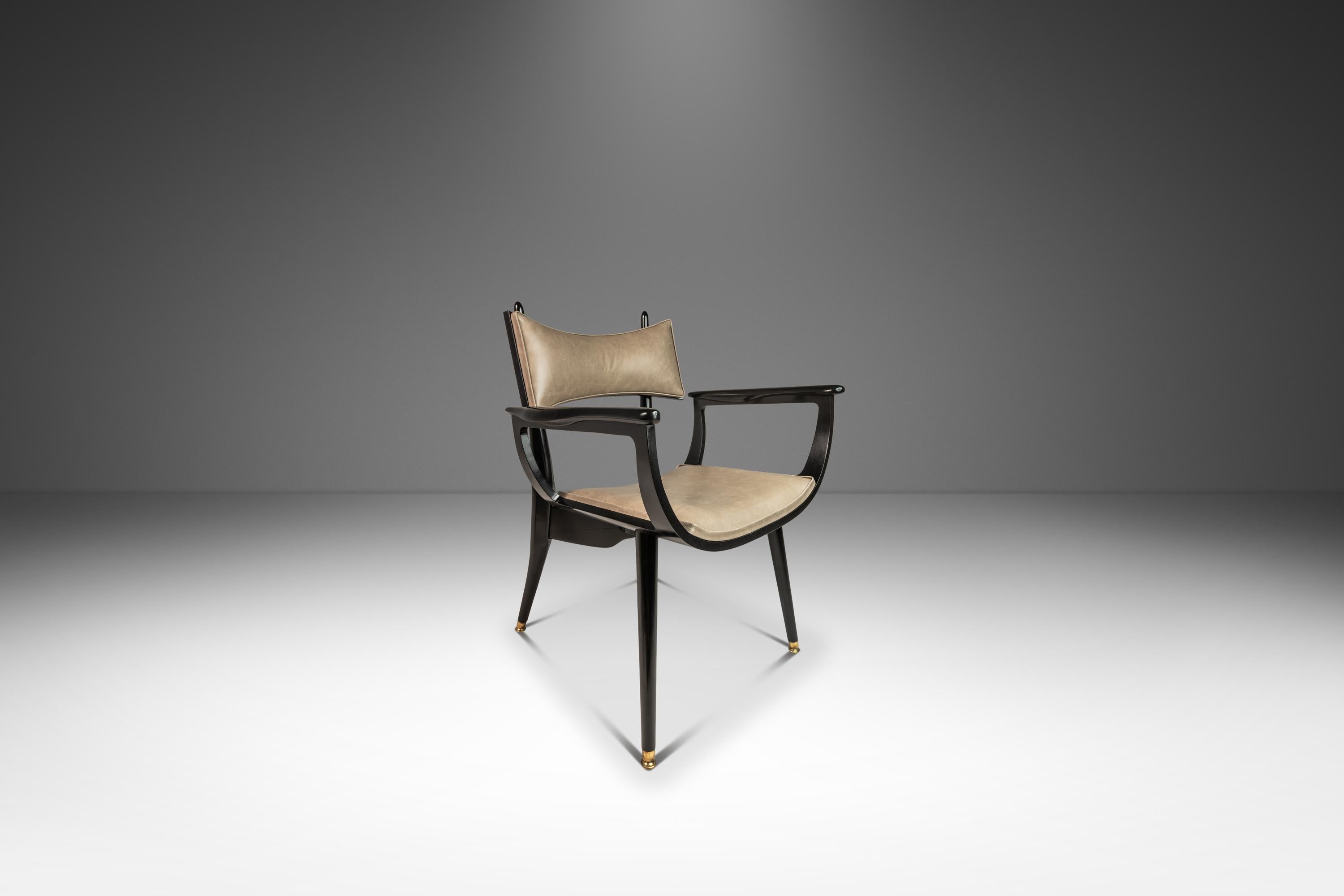 Mid-20th Century Rare Ebonized Armchair in Maple by Harold Schwartz for Romweber, USA, 1960s For Sale