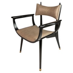 Vintage Rare Ebonized Armchair in Maple by Harold Schwartz for Romweber, USA, 1960s