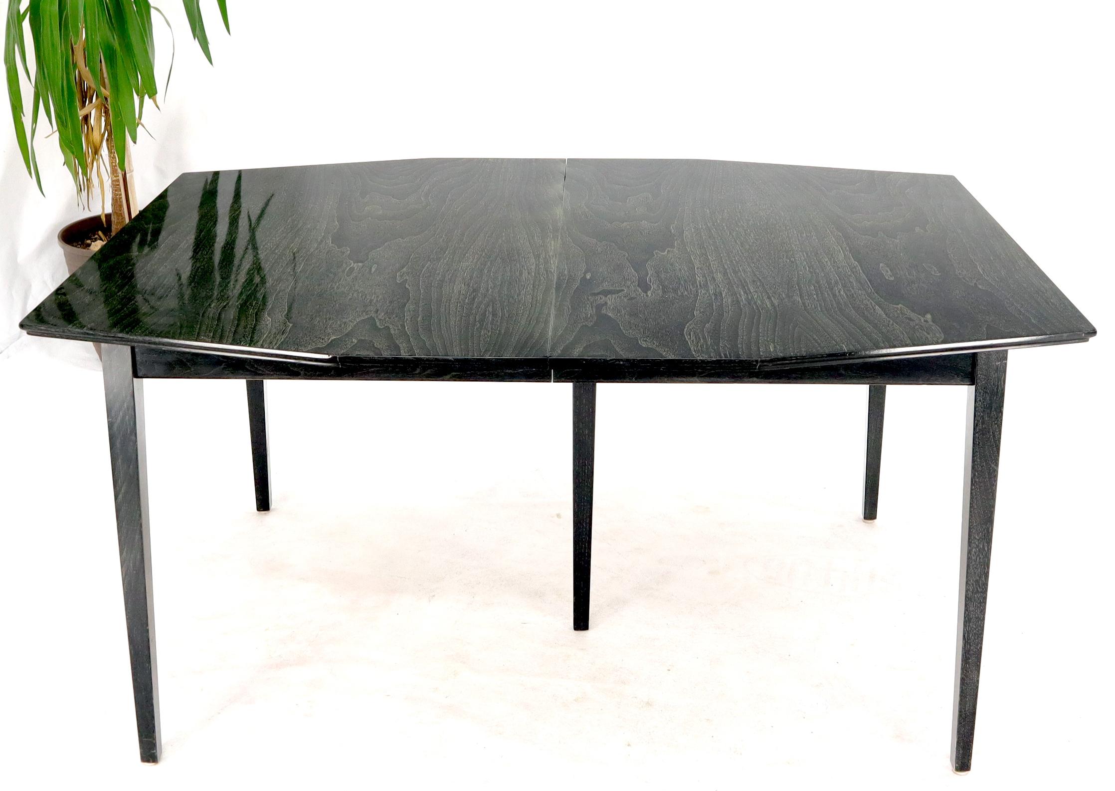Rare Ebonized Cerused Walnut Mid-Century Modern Dining Table w/ Two Extensions For Sale 5