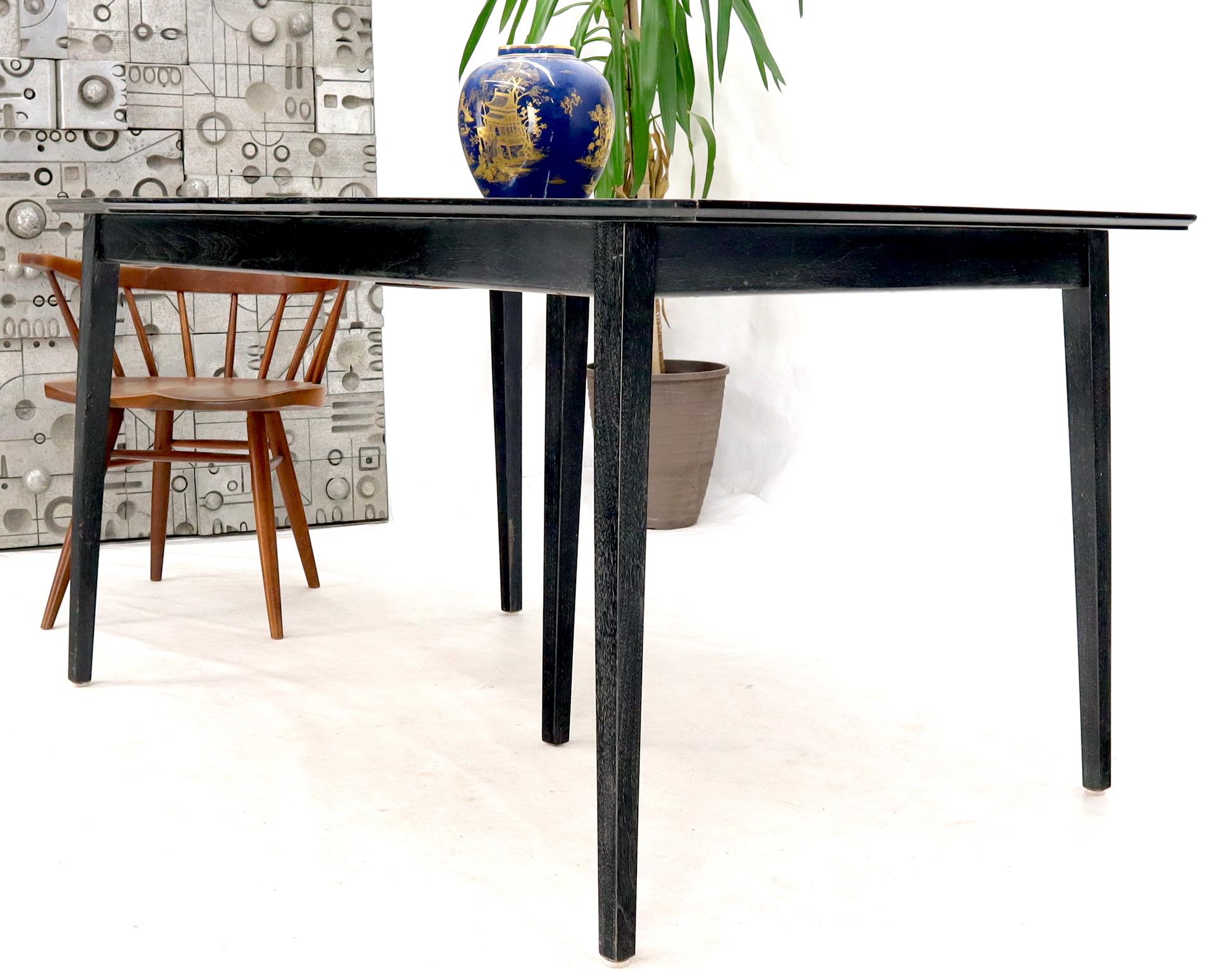 Rare Ebonized Cerused Walnut Mid-Century Modern Dining Table w/ Two Extensions For Sale 7