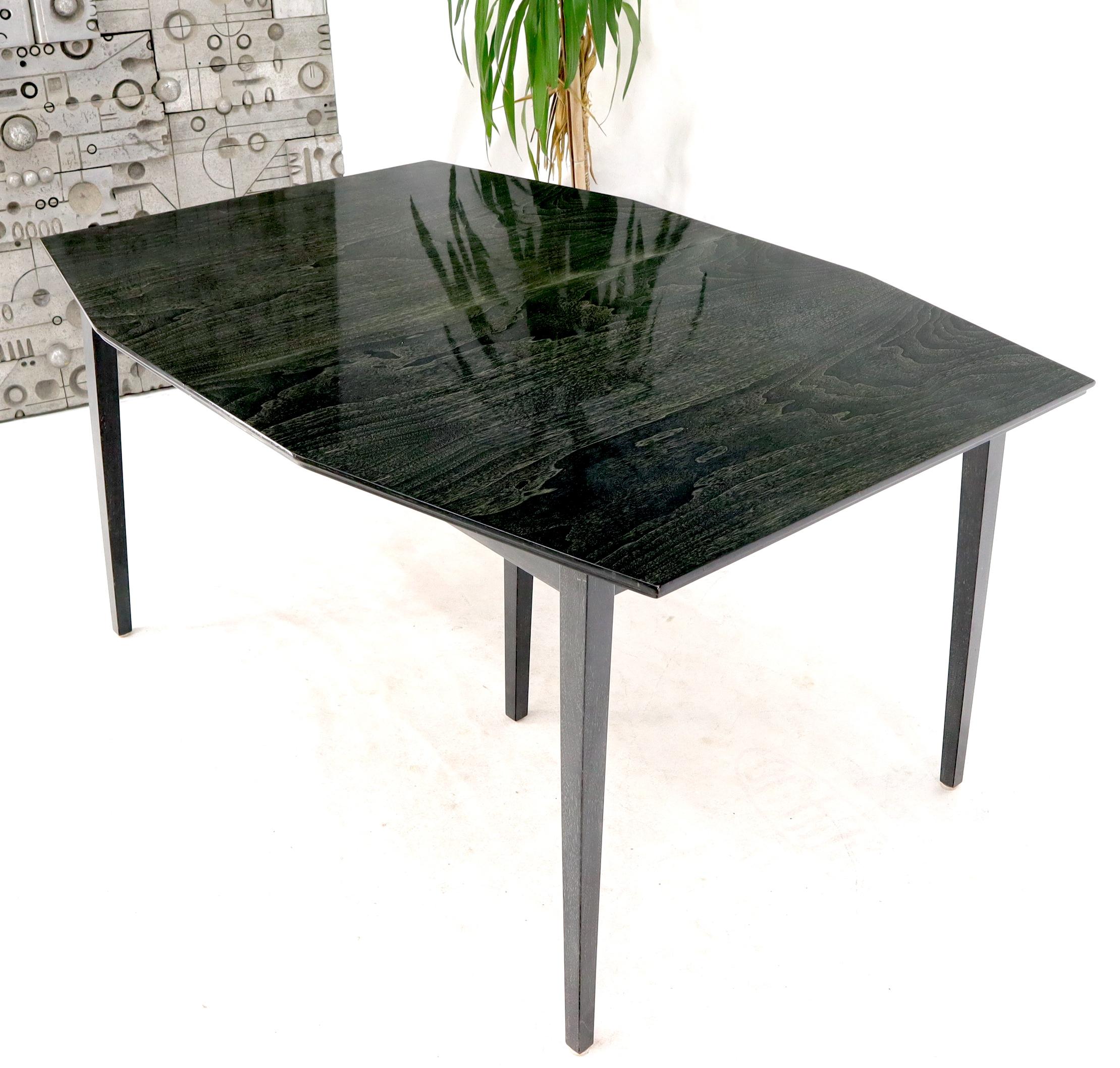 American Rare Ebonized Cerused Walnut Mid-Century Modern Dining Table w/ Two Extensions For Sale