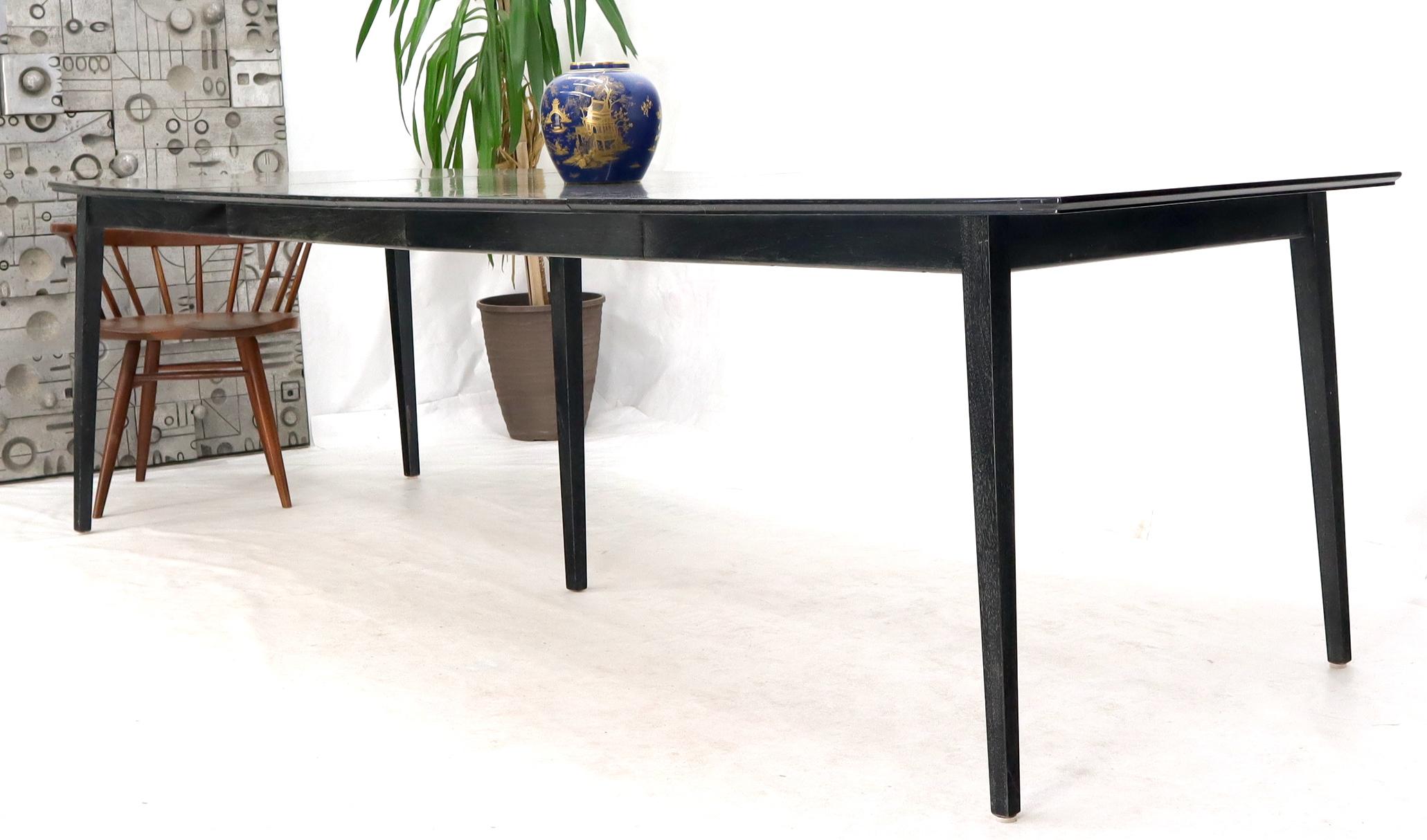 Rare Ebonized Cerused Walnut Mid-Century Modern Dining Table w/ Two Extensions For Sale 1