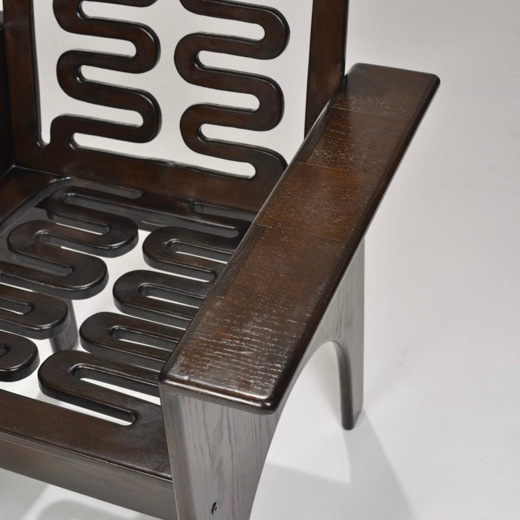 Post-Modern Rare Ebonized Mahogany Chair by Gerald McCabe + Gregg Fleishman For Sale