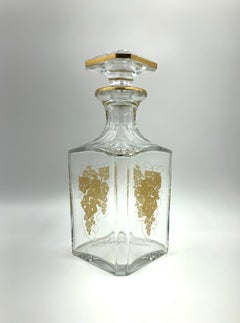 Rare Edition Baccarat Empire Harcourt Gilded Grape Motif Whiskey Decanter
