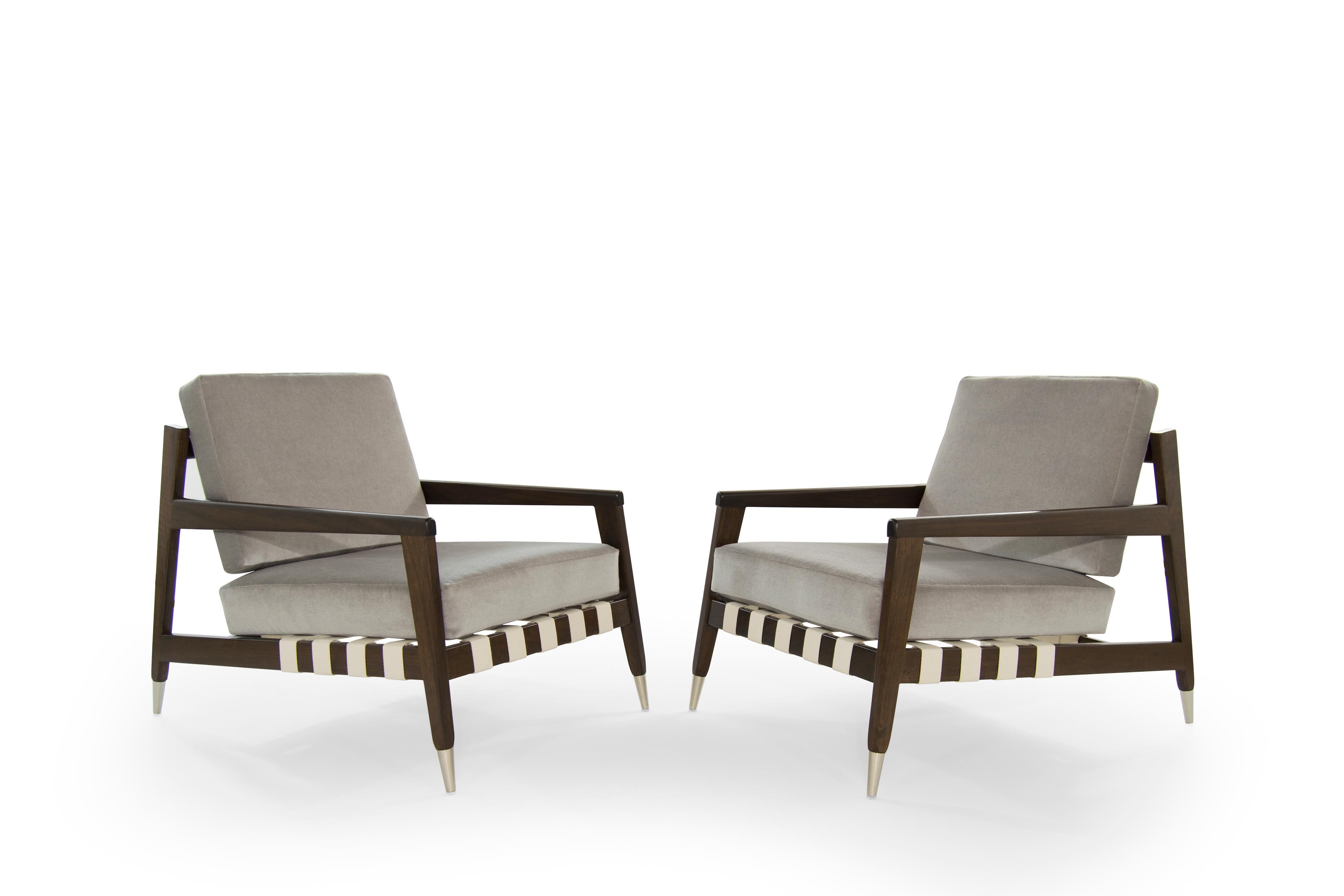 Mid-Century Modern Rare Edmond Spence Strapped Lounge Chairs, 1950s