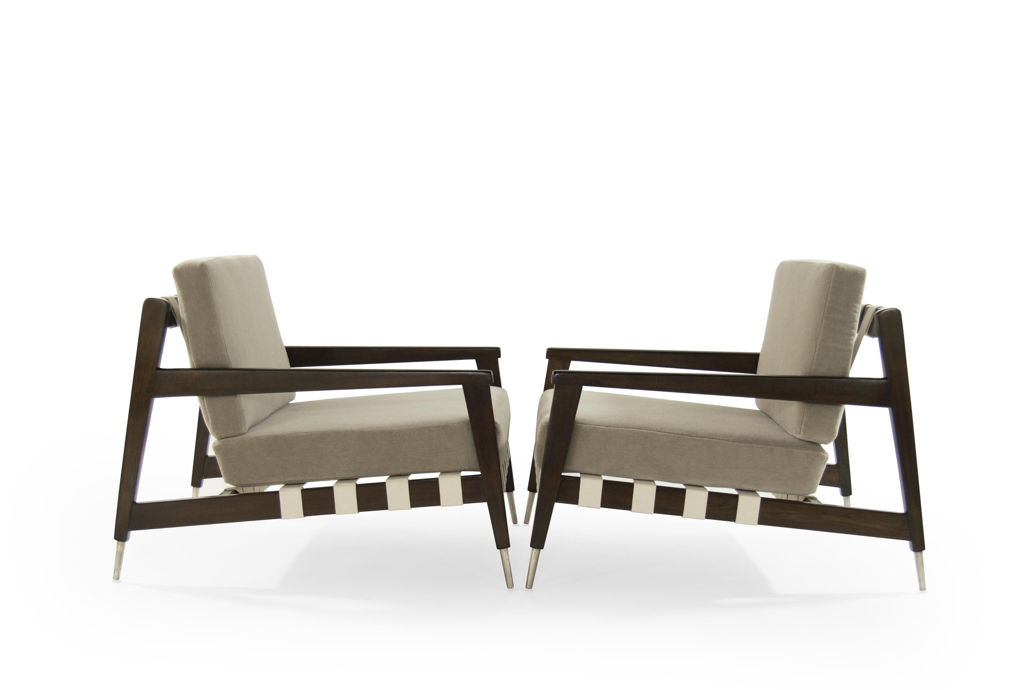 Mid-Century Modern Rare Edmond Spence Strapped Lounge Chairs