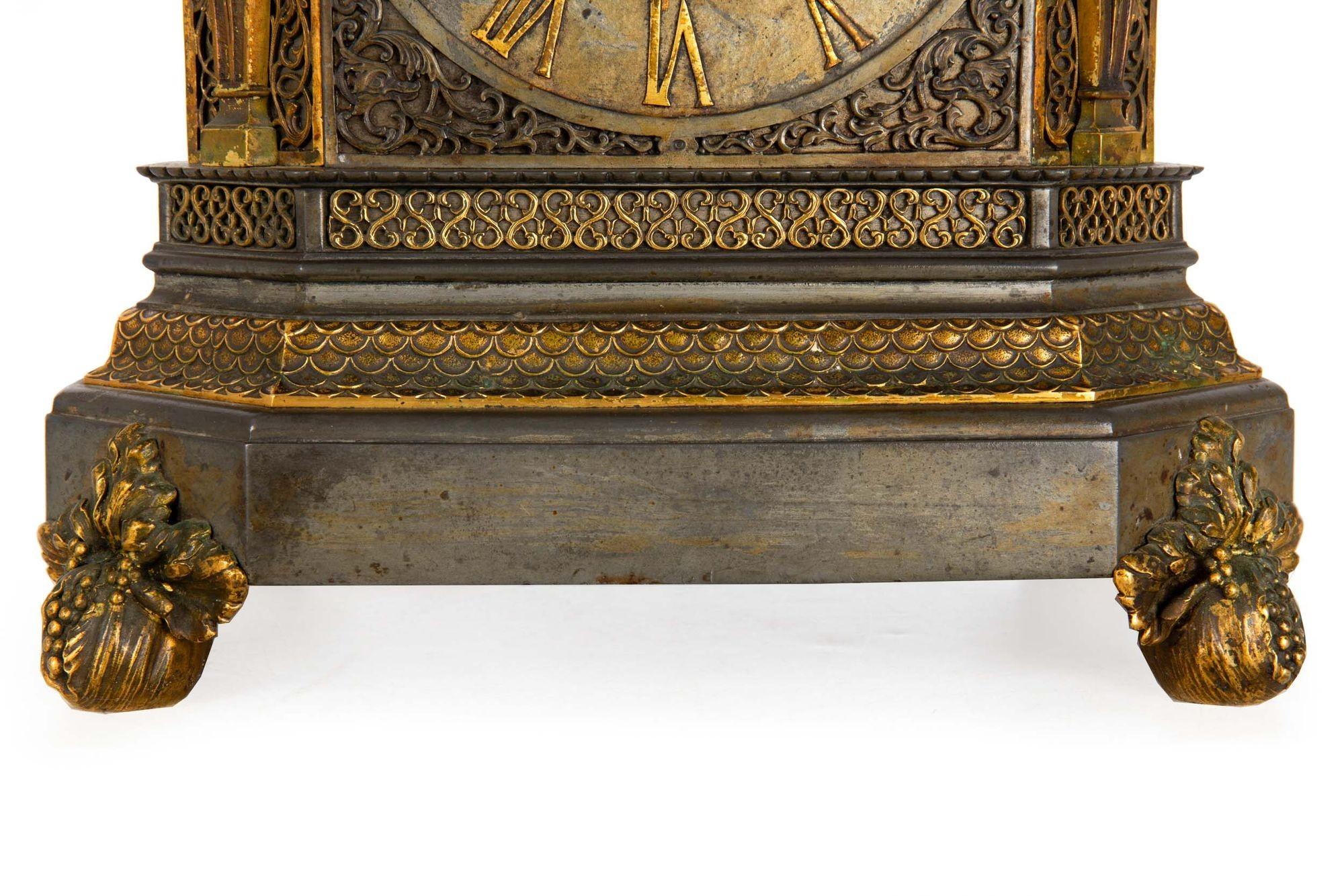 Rare Edward Caldwell Art Nouveau Domed Architectural Bronze Clock For Sale 10