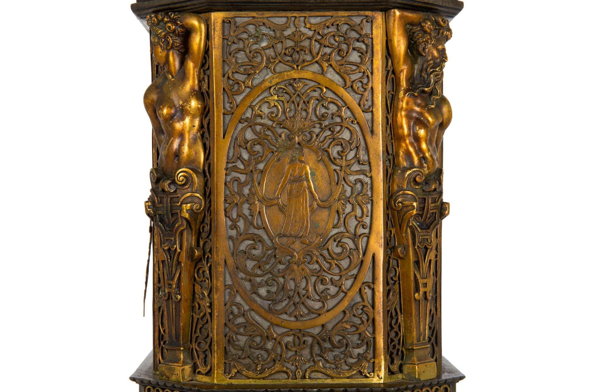 Rare Edward Caldwell Art Nouveau Domed Architectural Bronze Clock For Sale 13