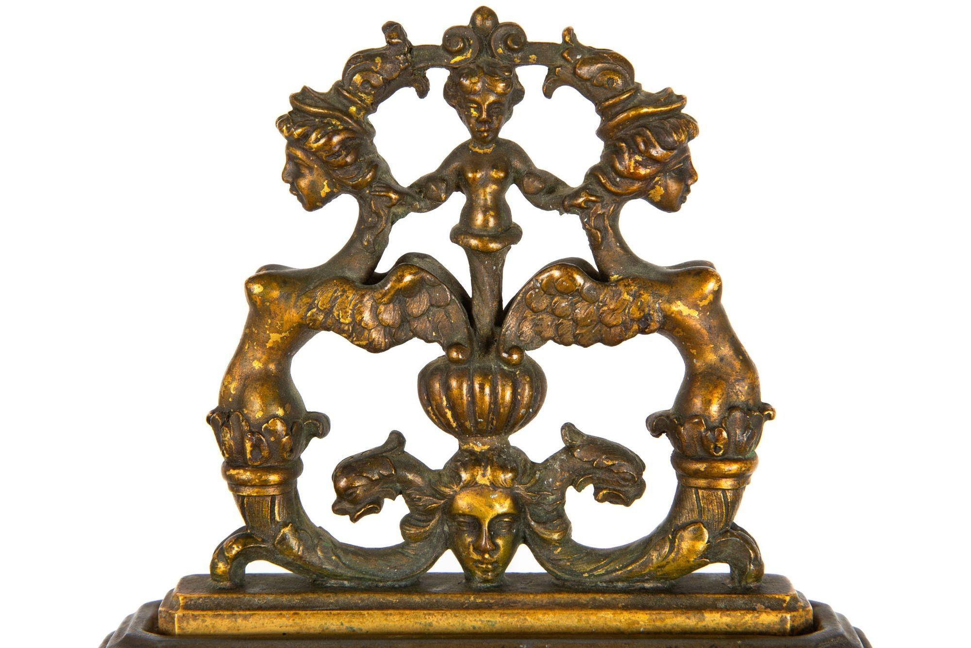 20th Century Rare Edward Caldwell Art Nouveau Domed Architectural Bronze Clock For Sale