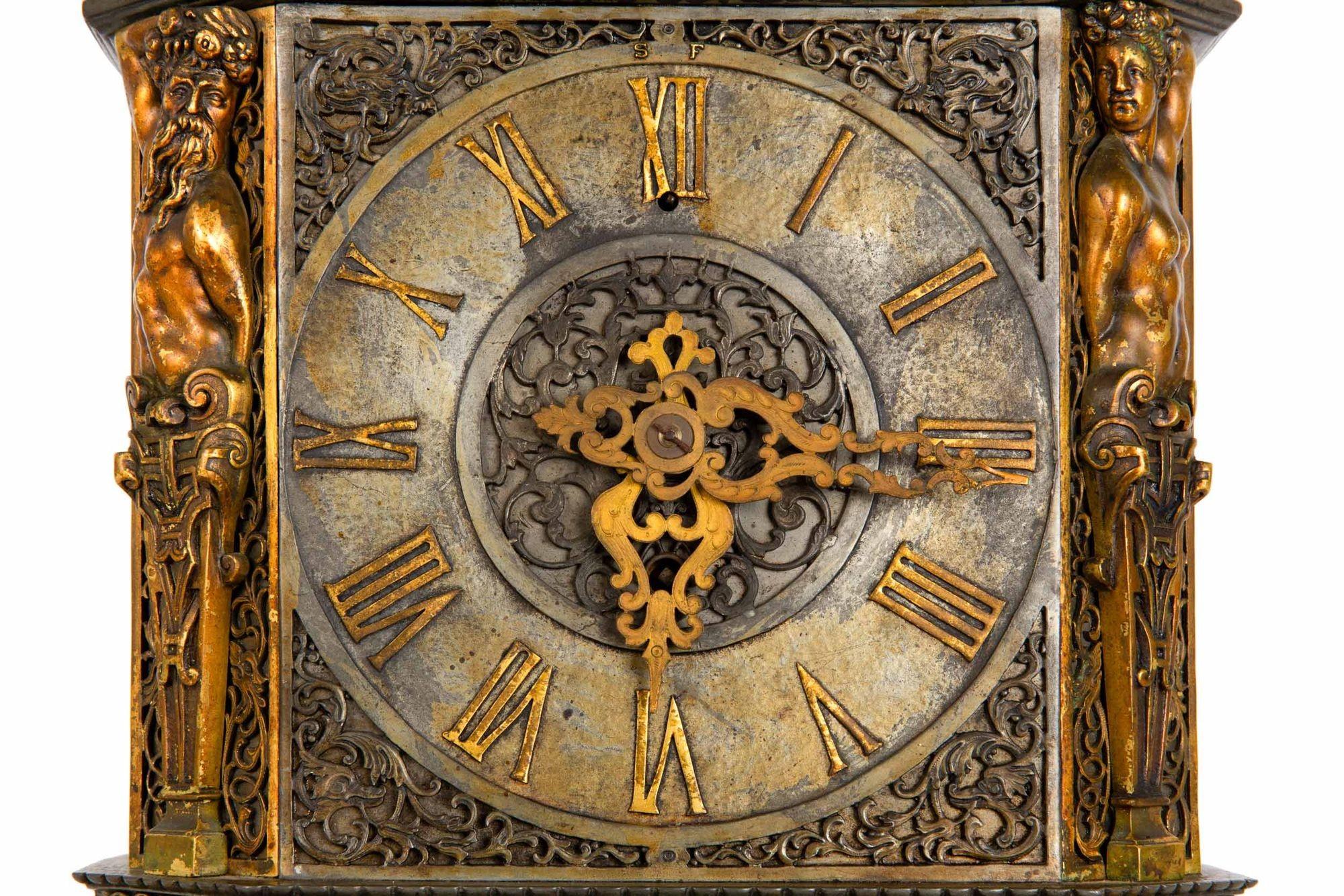 Rare Edward Caldwell Art Nouveau Domed Architectural Bronze Clock For Sale 2