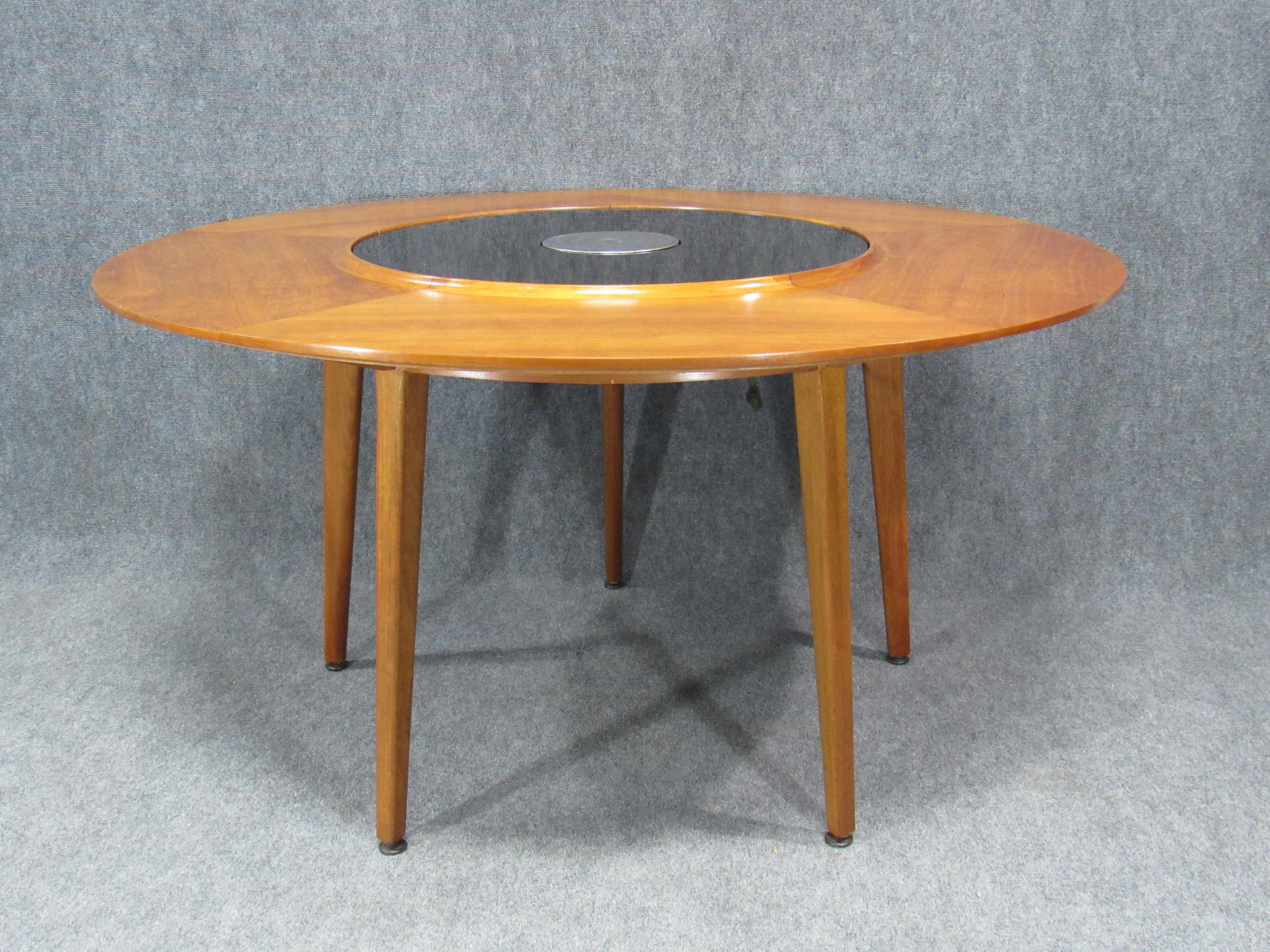 North American Rare Edward Wormley for Dunbar Lazy Susan Dining Table For Sale