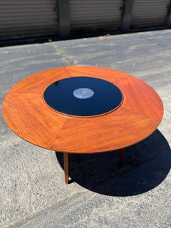 Rare Edward Wormley for Dunbar Lazy Susan Walnut Dining Table MCM