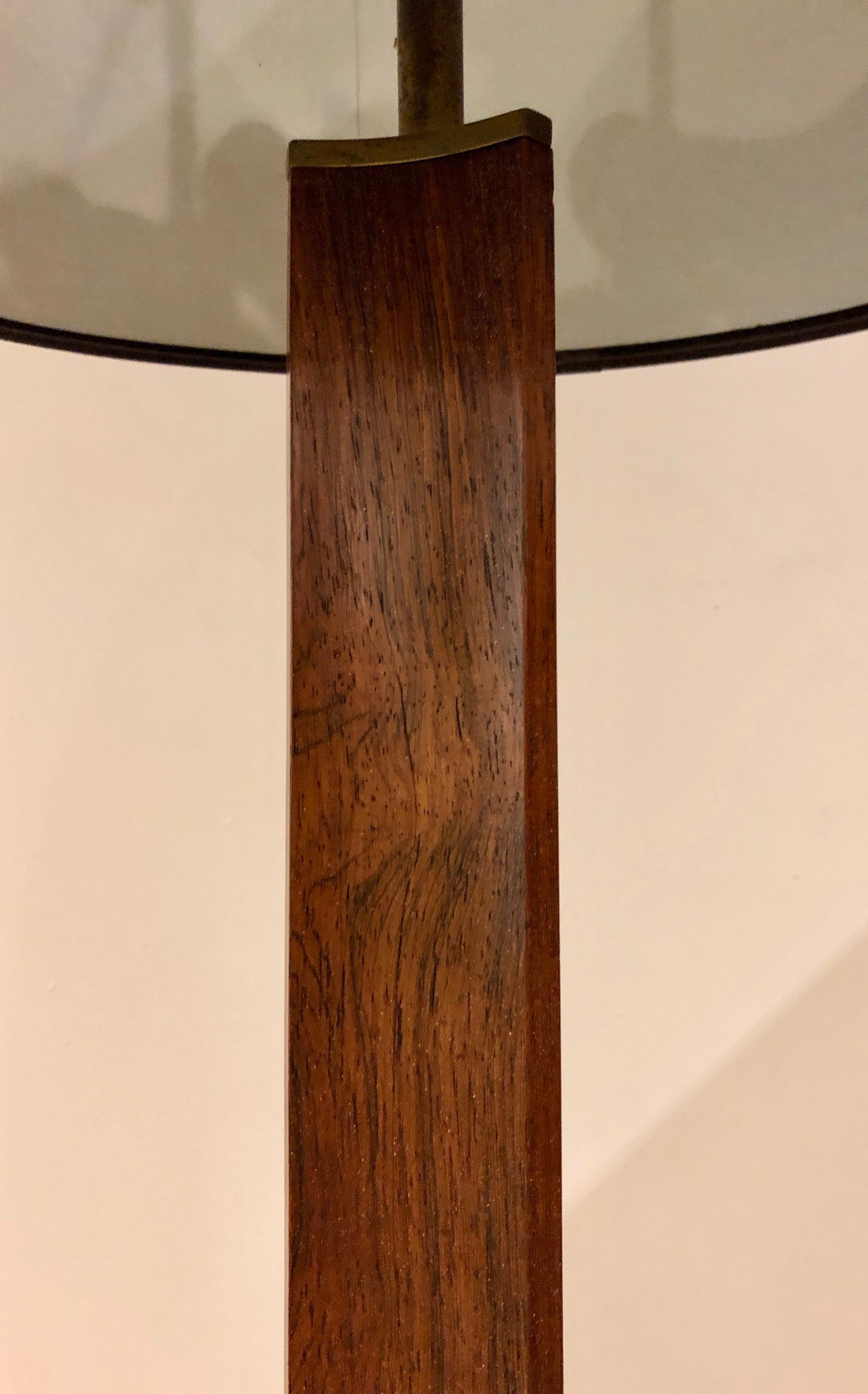 Rare Edward Wormley Rosewood and Brass Floor Lamp for Hansen 3
