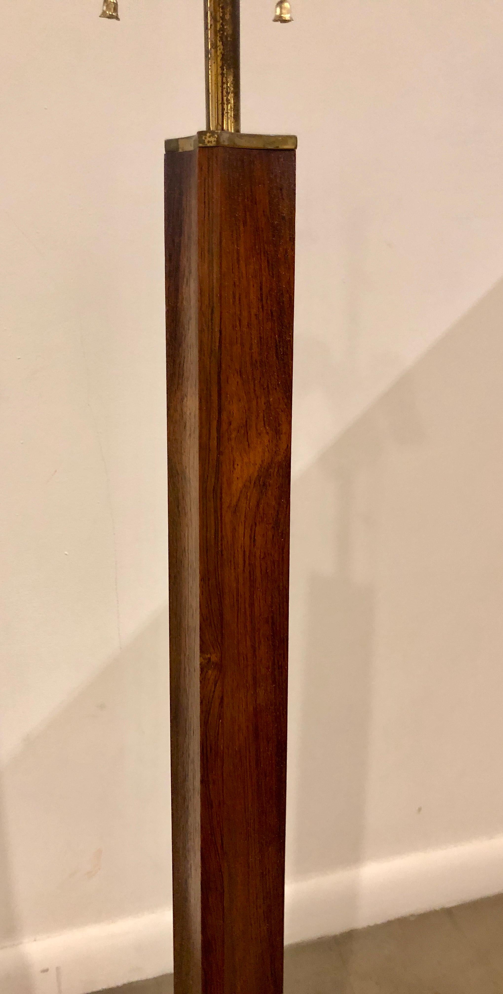 Rare Edward Wormley Rosewood and Brass Floor Lamp for Hansen 4
