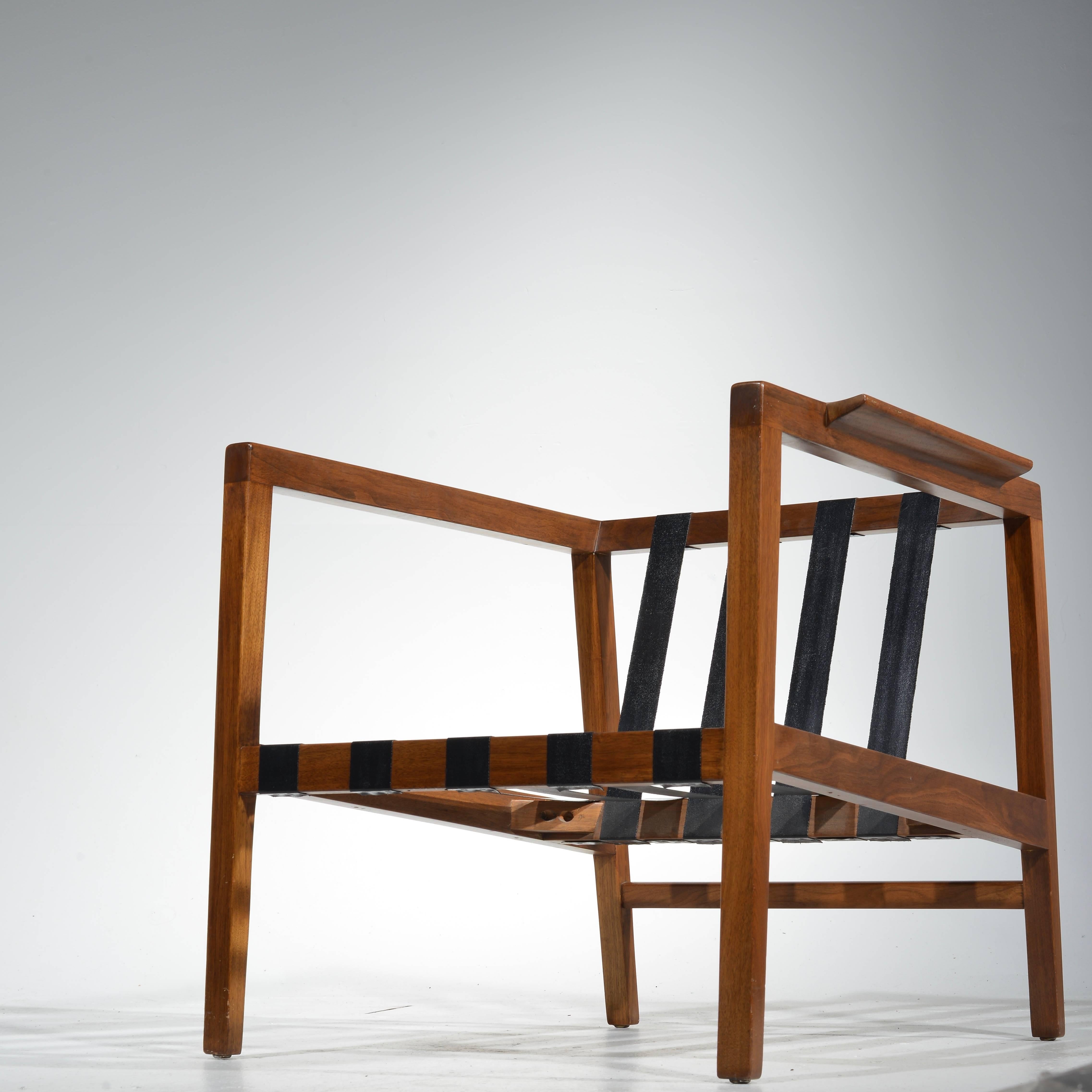 Rare Edward Wormley Walnut Open-Arm Lounge Chair 3
