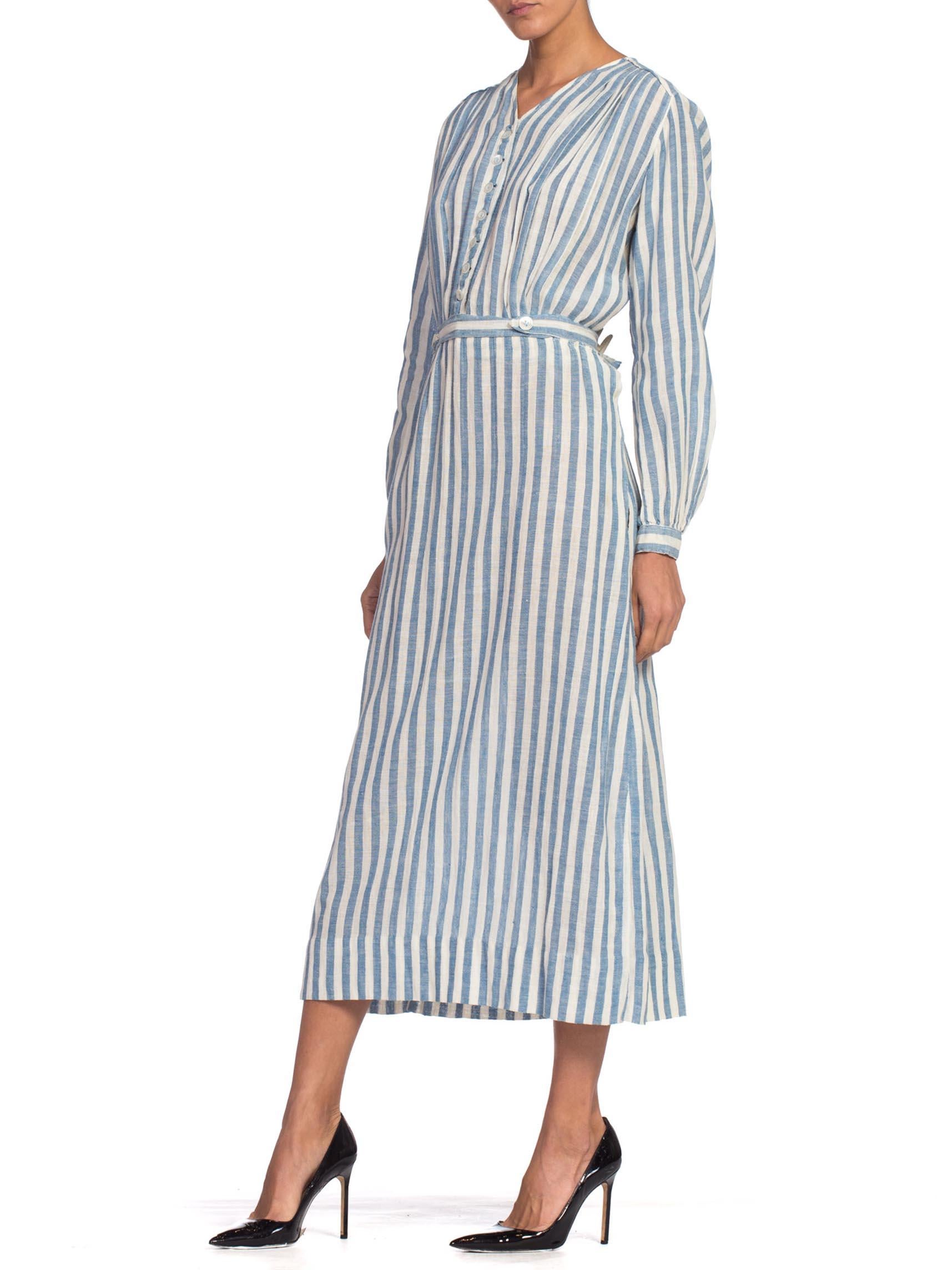 blue and white striped dress long sleeve