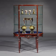 Rare Edwardian Oval Mahogany Display Cabinet in the Adam Manner by F. Sage & Co