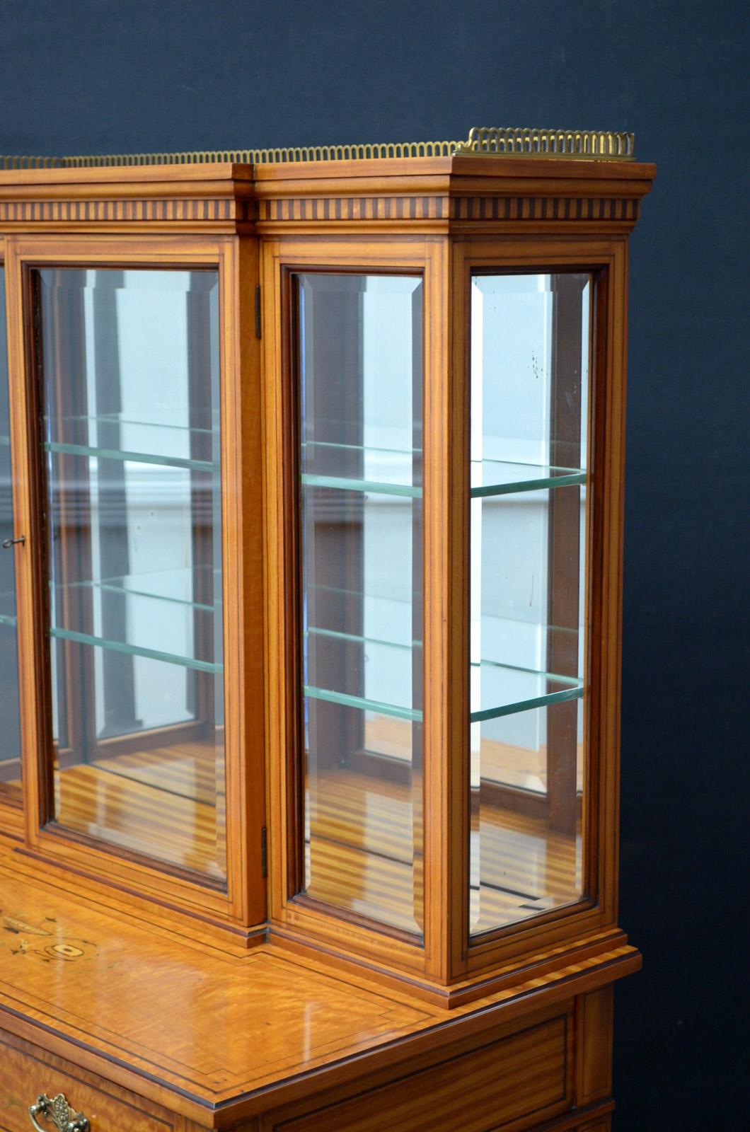 Rare Edwardian Satinwood Cabinet 2