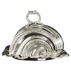Antique Rare Edwardian Silver Cheese Dish