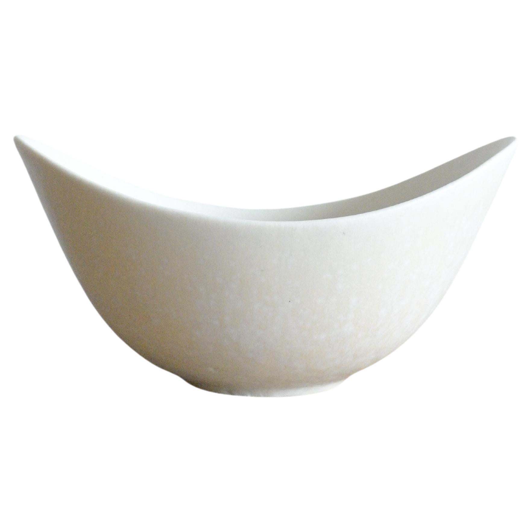 Rare Egg-shell Mimosa White Bowl by Gunnar Nylund for Rörstrand, Sweden, 1950s