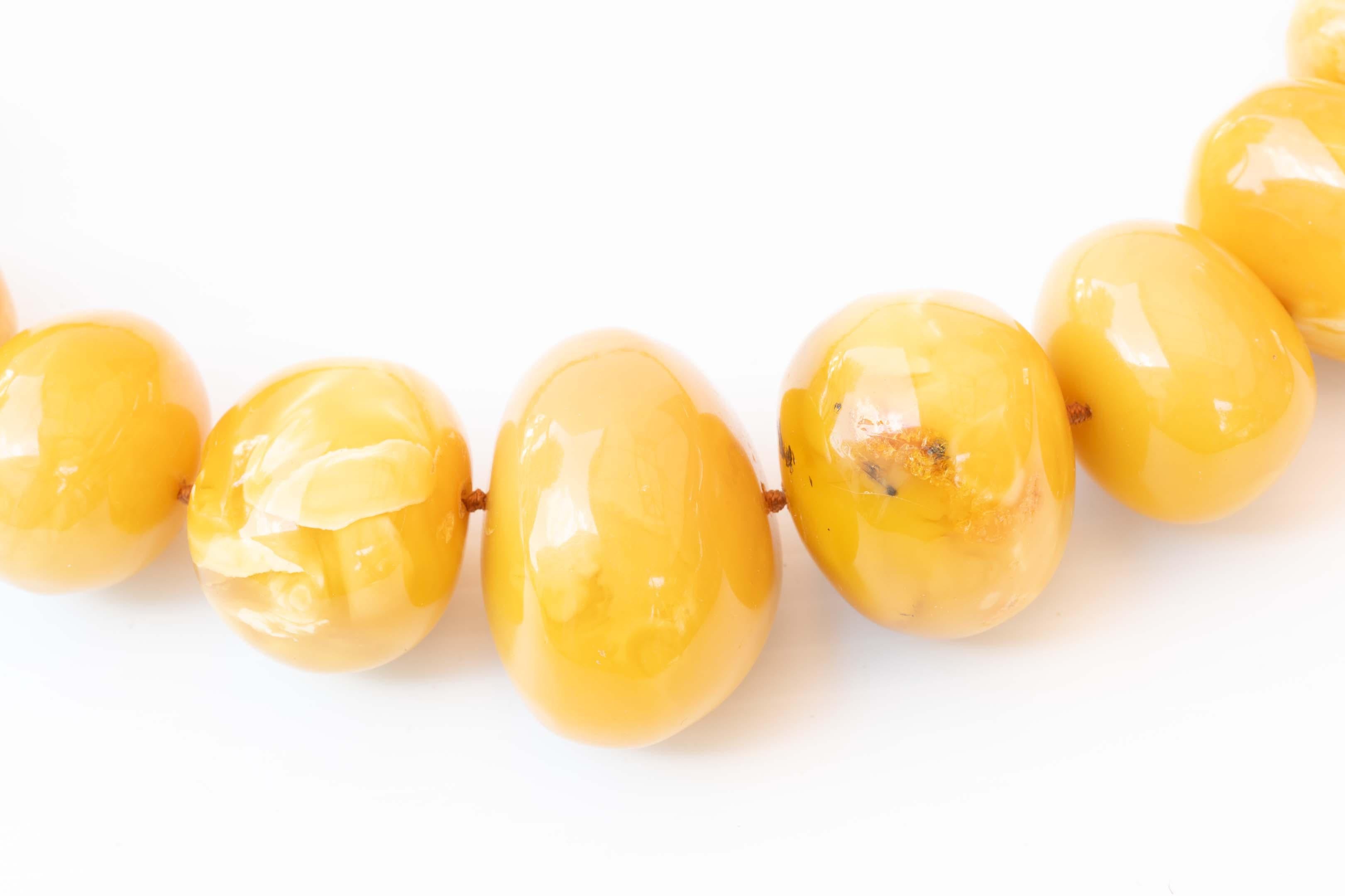 egg yolk amber necklace