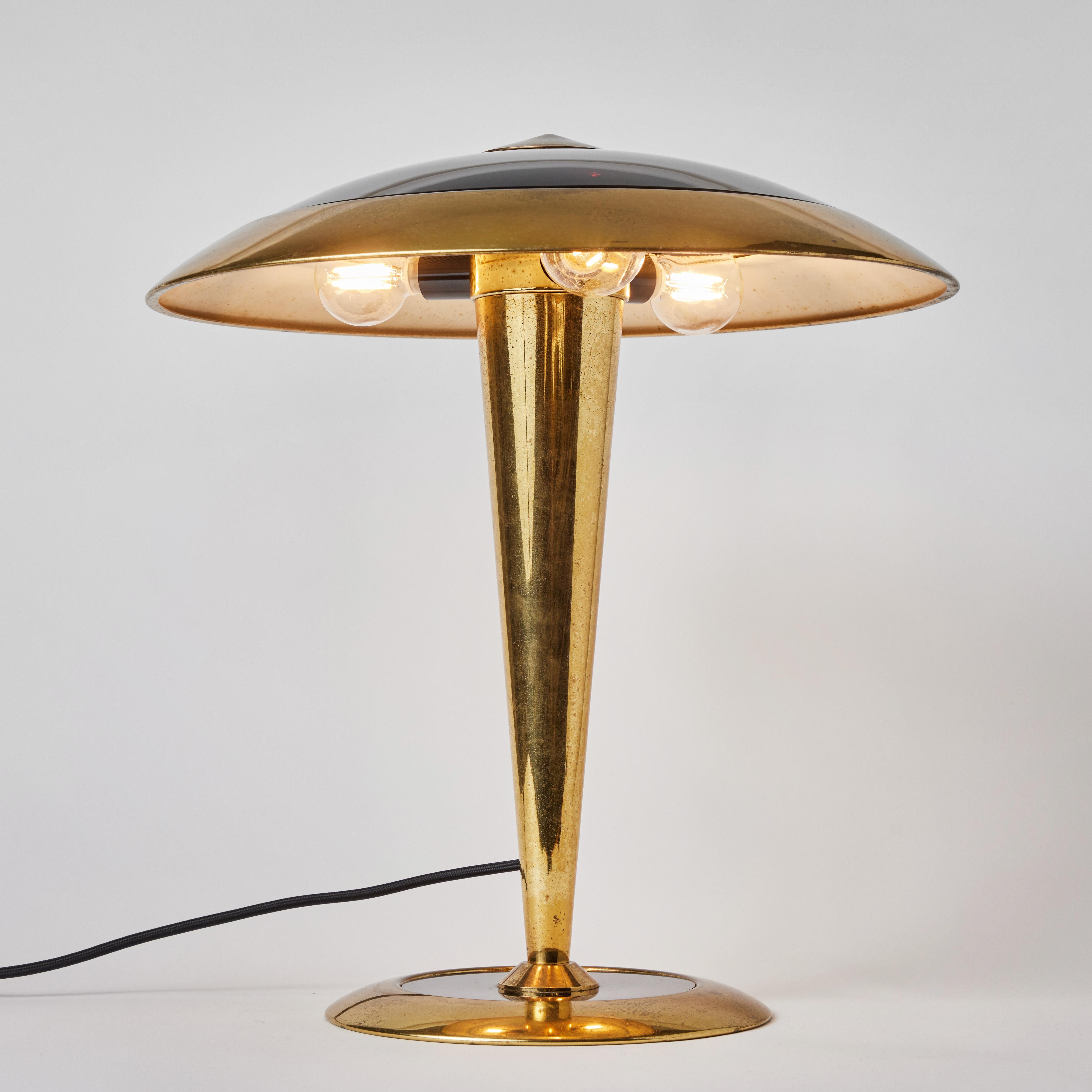 Rare Egoluce Brass & Glass Table Lamp with Original Manufacturer's Label 8