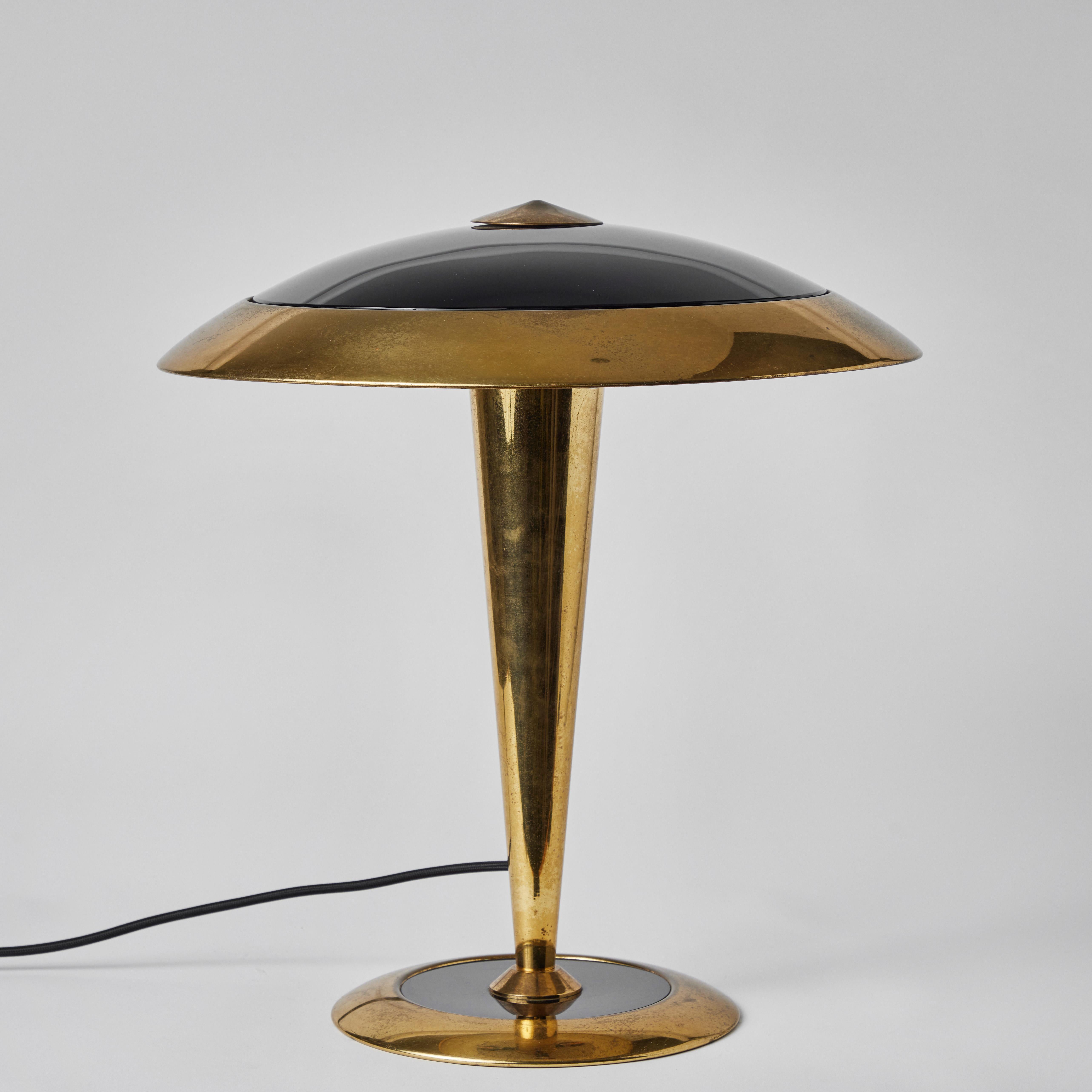 Rare Egoluce Brass & Glass Table Lamp with Original Manufacturer's Label 10