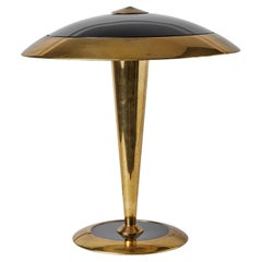 Rare Egoluce Brass & Glass Table Lamp with Original Manufacturer's Label
