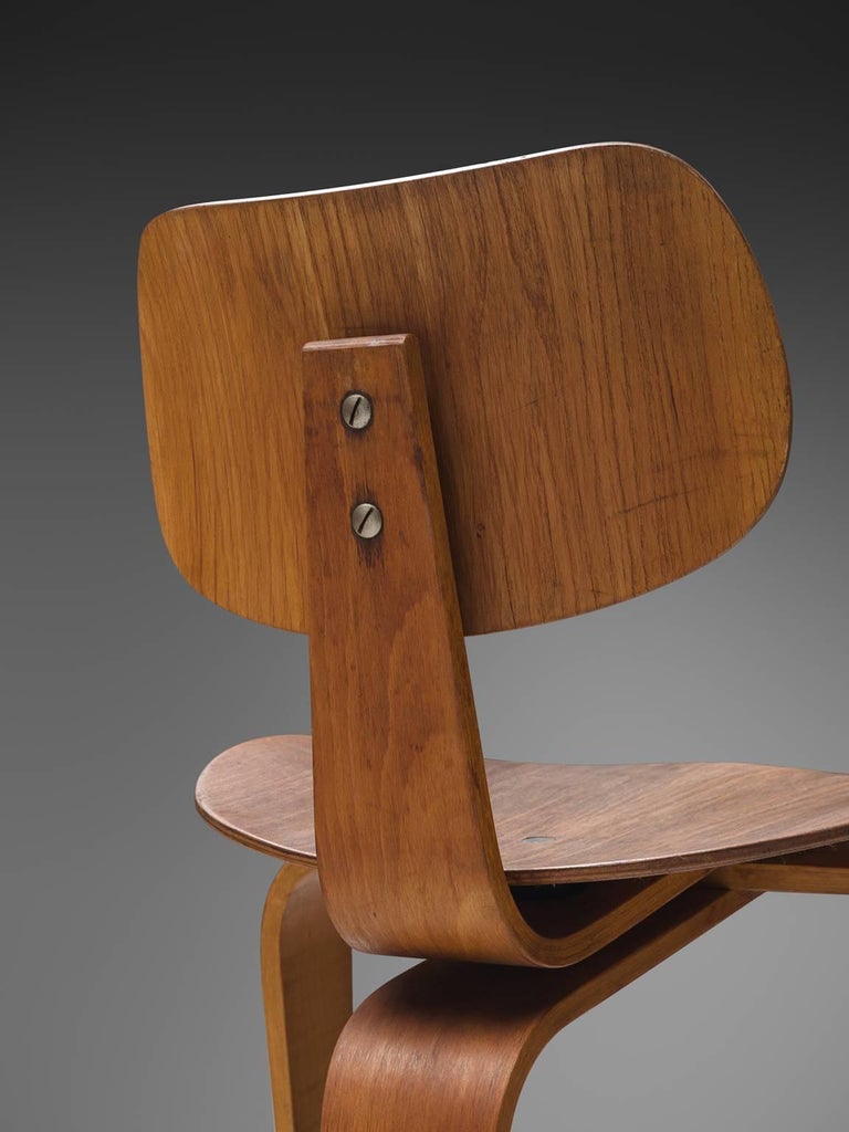 Beech Rare Egon Eiermann Pair of SE42 Plywood Chairs