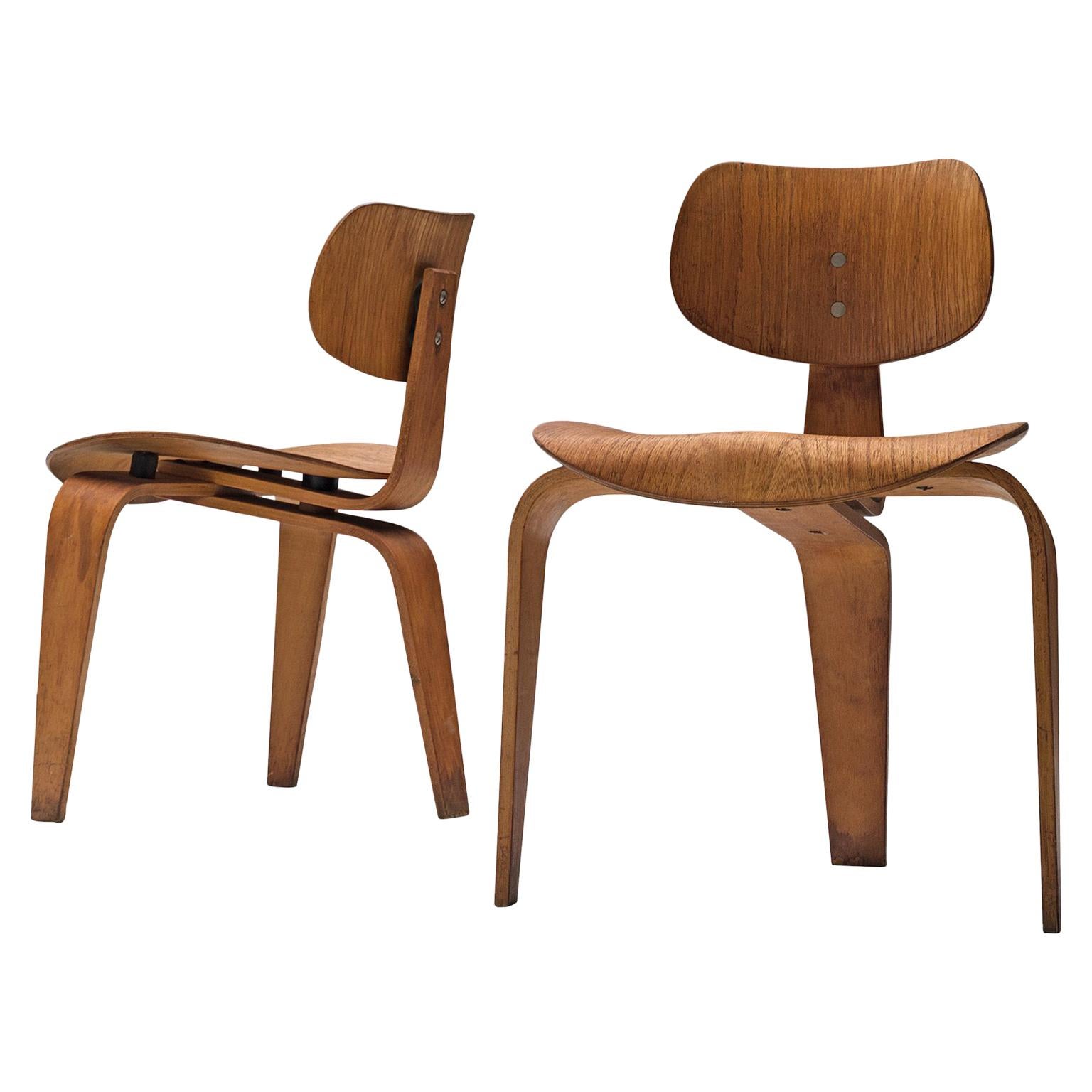 Rare Egon Eiermann Pair of SE42 Plywood Chairs For Sale at 1stDibs