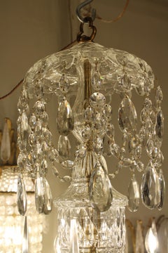 Rare Eight Light and 8 obelisks Chandelier In Georgian