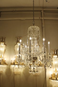 Rare Lustre à huit lumières et huit obélisques de style géorgien