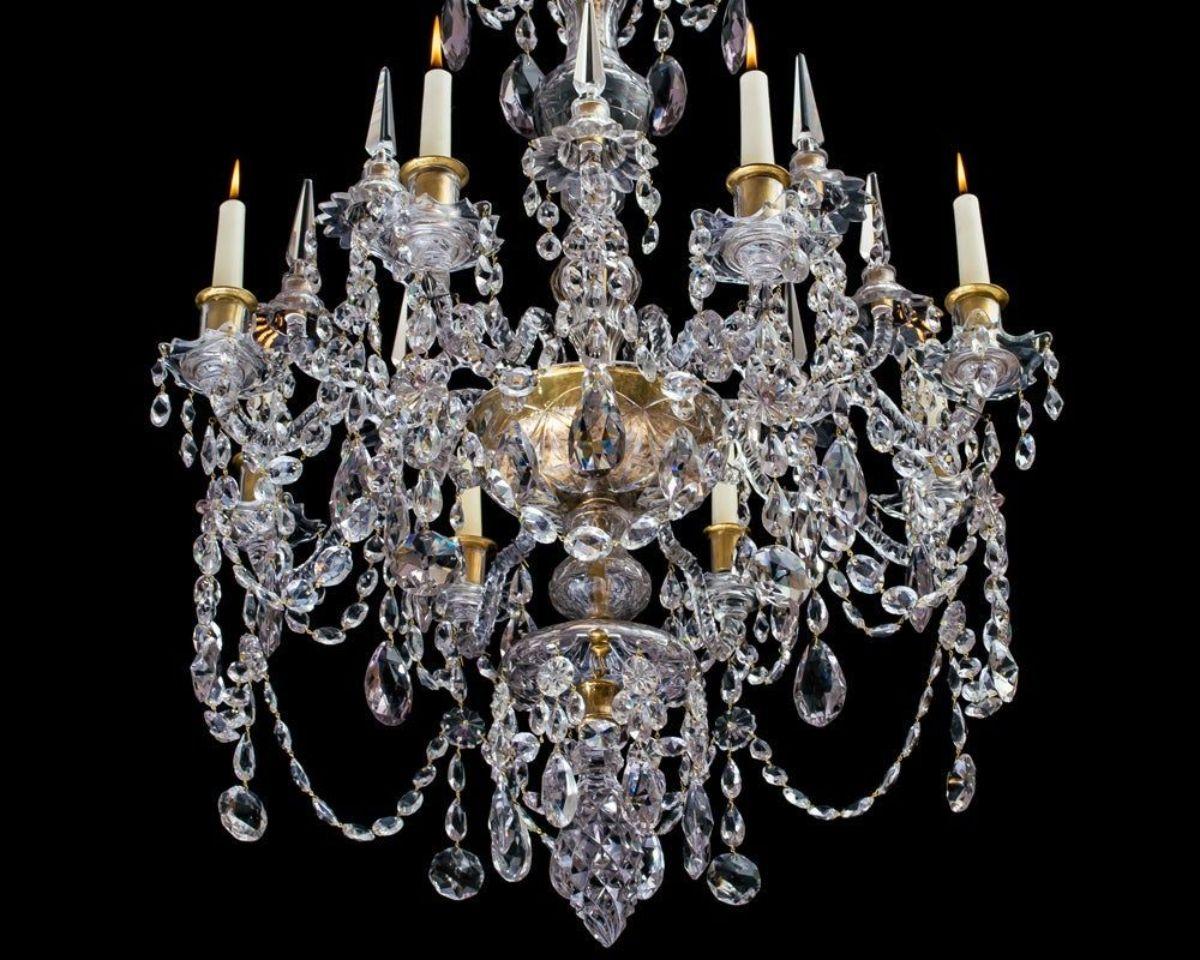 Russian Rare Eight Light Baltic Chandelier In Georgian Style For Sale